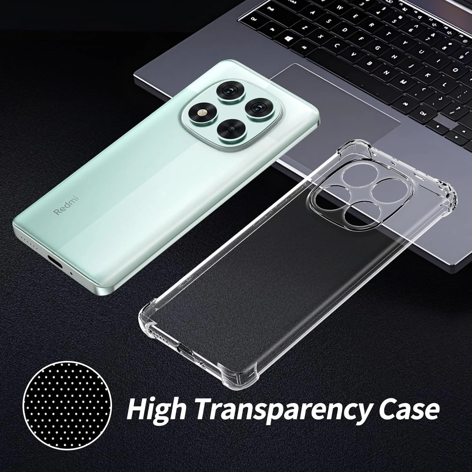 DL3 Mobilak Clear TPU Case for Xiaomi Redmi note 14 pro 4G, Camera protection, Shock-absorbing protection, Scratch-resistant surface - Clear