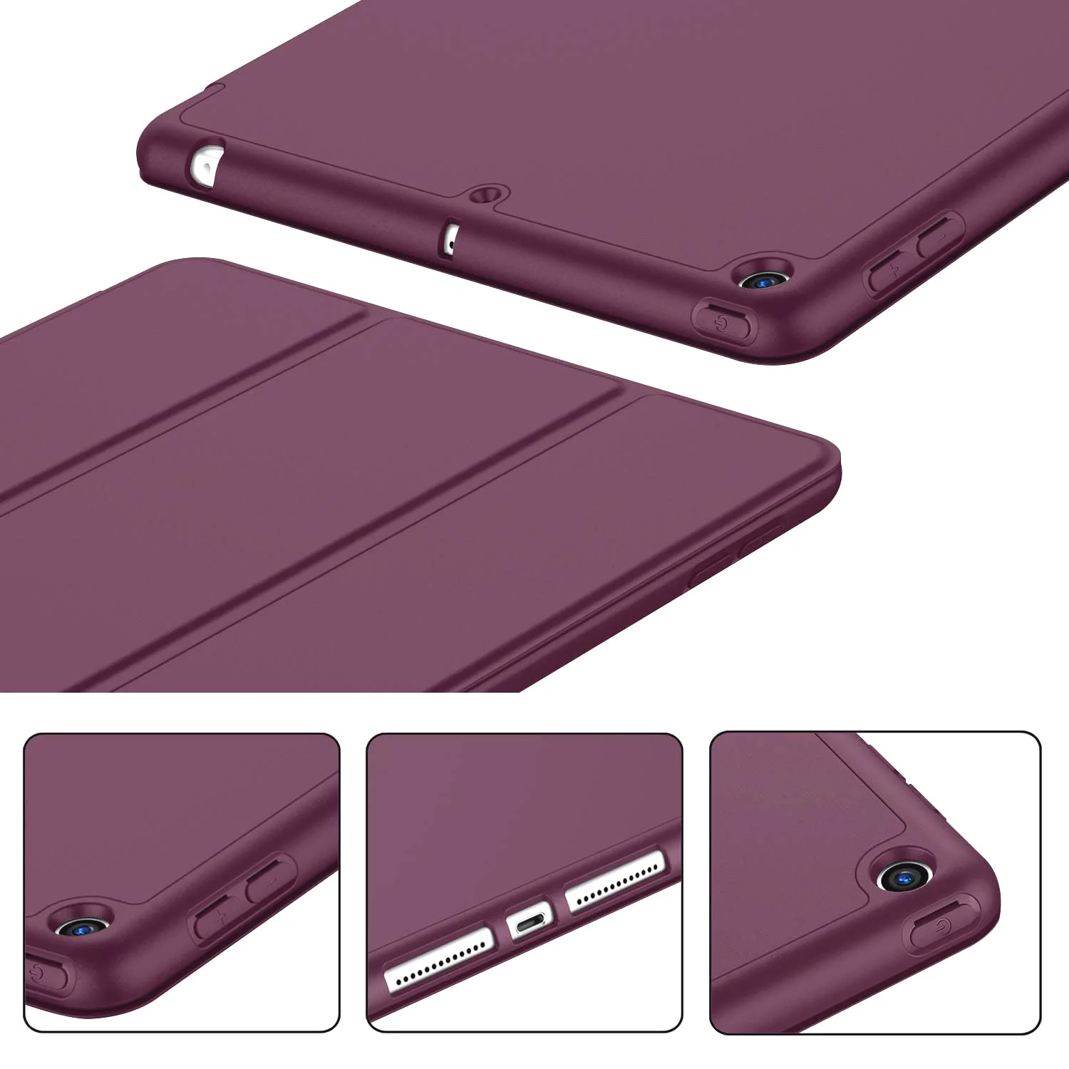 DL3 Mobilak Smart Case for Samsung Galaxy Tab A8 10.5 Inch 2021(-X200/-X205/-X207) with Pencil Holder, Soft TPU Smart Stand Back Cover Auto Wake/Sleep Feature - Wine Red