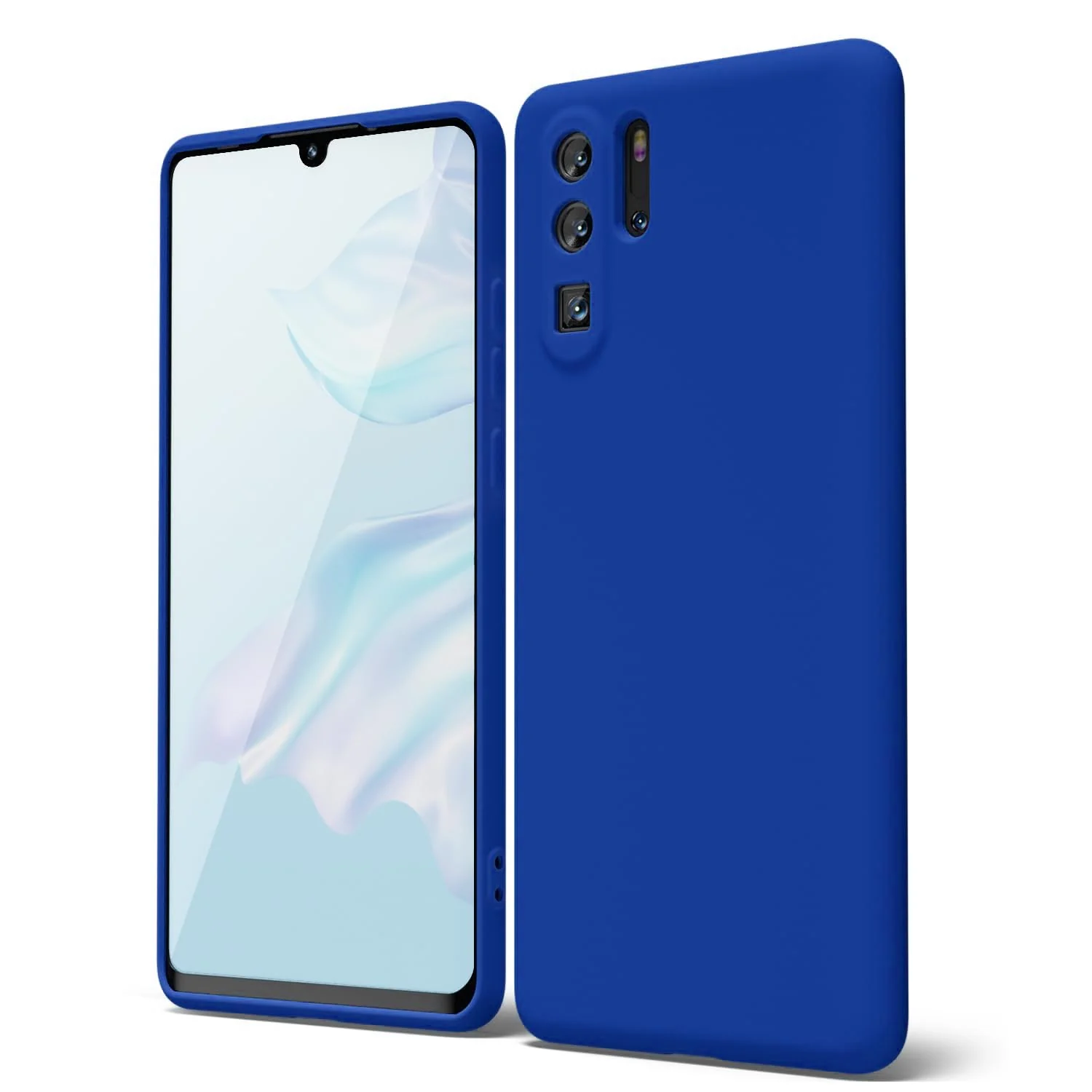 DL3 Mobilak Soft Silicone Protective Case for Huawei P30 Pro with Microfiber Lining and Shockproof Design - Pepsi