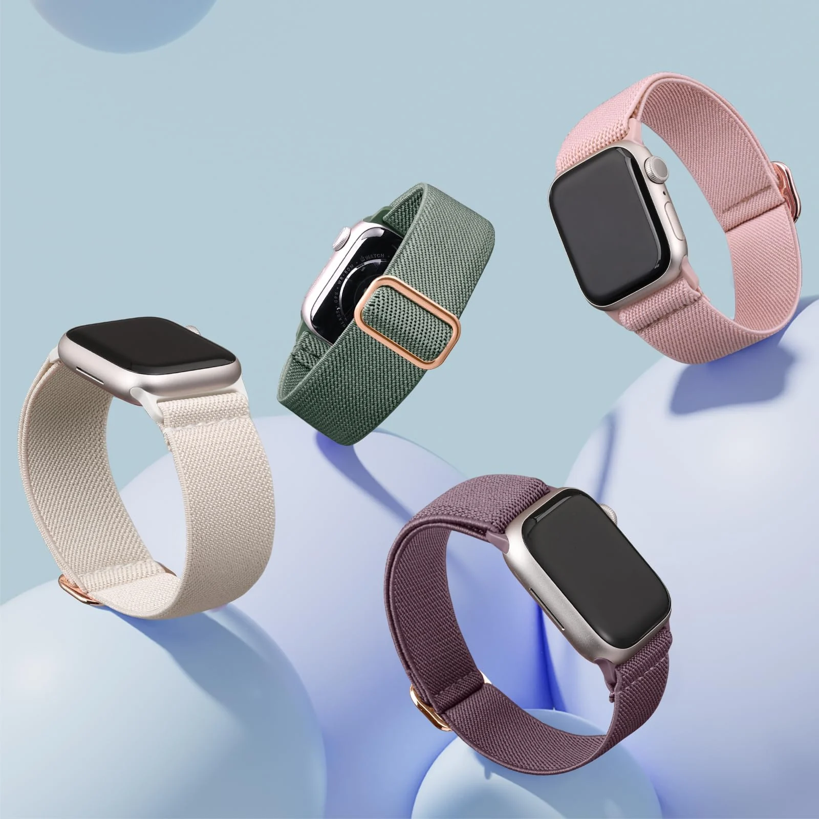 DL3 Mobilak Nylon Solo Loop Stretchy Straps For Apple Watch Band 49mm 45mm 44mm 42mm 41mm 40mm 38mm, Elastic Wristbands for Series 8 9 Ultra 7 6 5 4 3 2 1 (42MM/44MM/45MM/49MM, Pine) - Pine Green