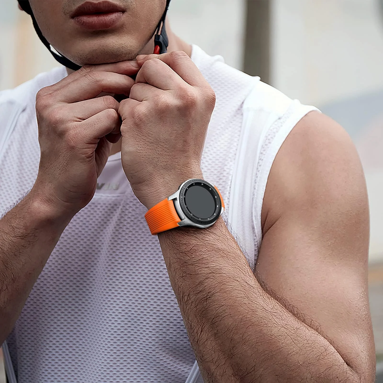 DL3 Mobilak Silicone Sport Band 22MM Xiaomi Redmi Watch 5 Active/5 Lite/Samsung Galaxy Watch 46mm/Watch 3 45mm/Gear S3/Huawei watch (GT6 GT5 GT4 GT3 GT2 GT 46MM)/GT2E/GT5 Pro/GT 6 Pro/Amazfit GTR 3/4 - Orange