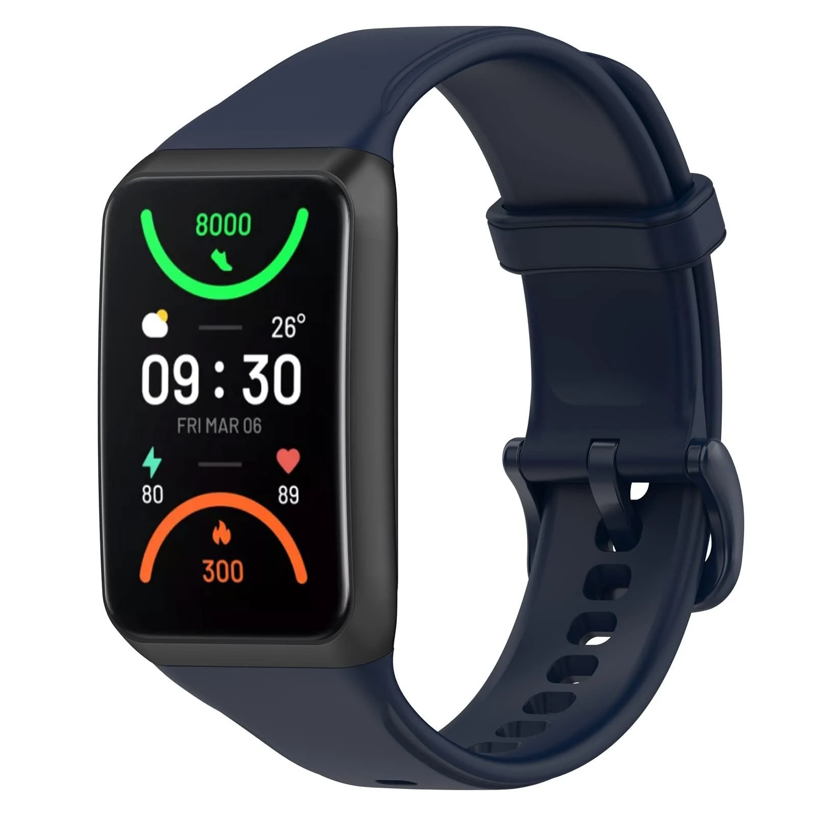 DL3 Mobilak Silicone Strap for OPPO Band 2, [Breathable] Soft Silicone Replacement Strap for Men and Women, Pin Buckle Design, for OPPO Band2 - Blue