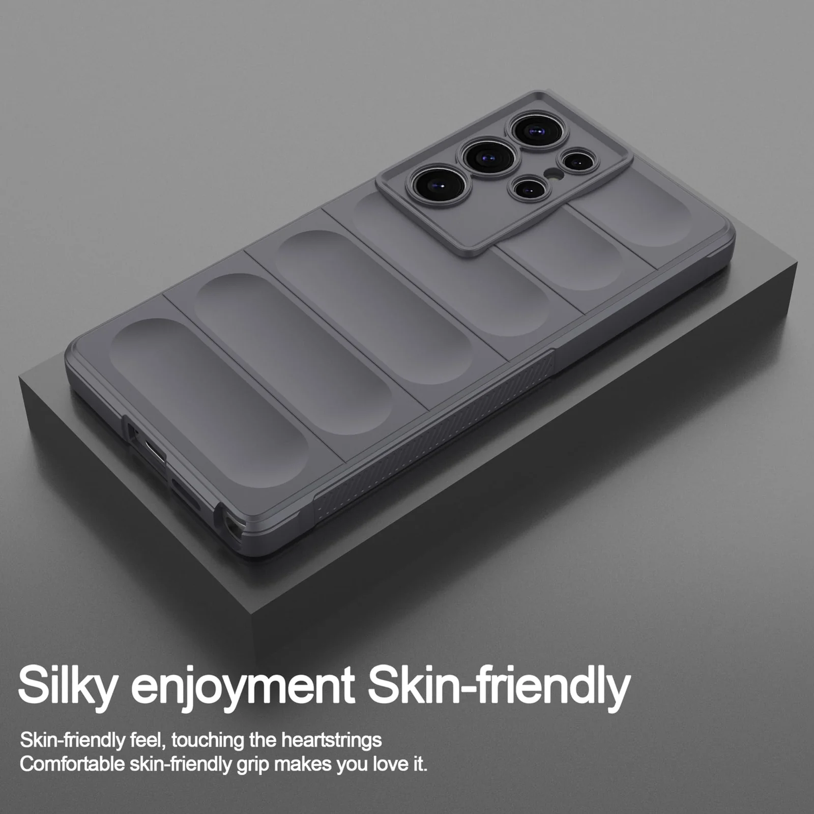 DL3 Mobilak Flexible Silicone and TPU Protective Case with Camera Protection for Samsung Galaxy S25 Ultra - Dark Gray