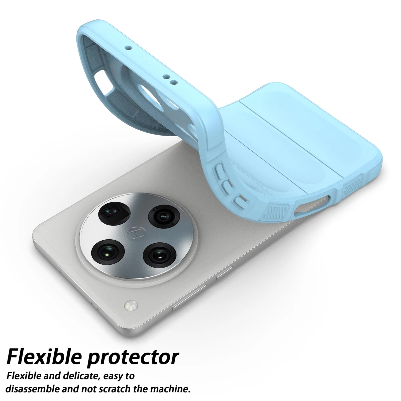 DL3 Mobilak Flexible Silicone and TPU Protective Case with Camera Protection for OPPO Find X8 Pro - Baby Blue