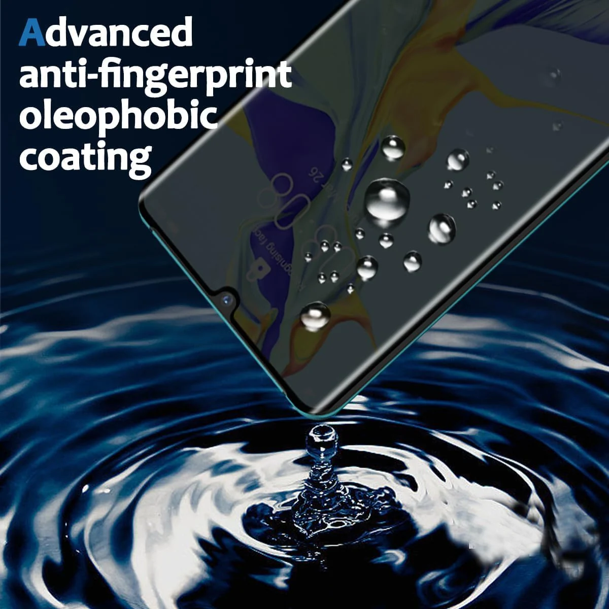 Mobigon Screen Protector for Huawei P30 Pro UV Glass Fingerprint Reader Support 3D Curved Anti-Spy Tempered Glass Screen Protector - Privacy