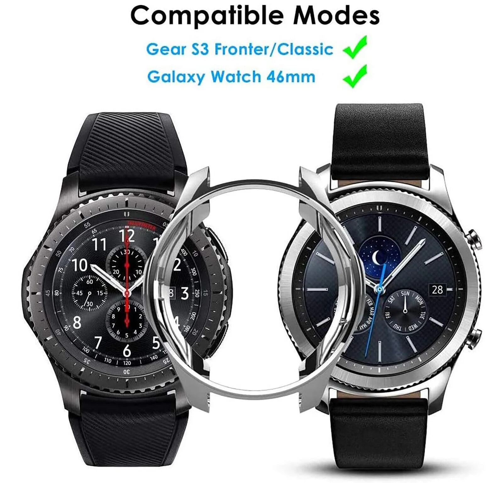 DL3 Mobilak Case Compatible with samsung galaxy 46mm Gear S3 Case All-Around Screen Protector Watch Soft TPU Shockproof Cover Slim Guard Thin Bumper Shell Protector - Clear