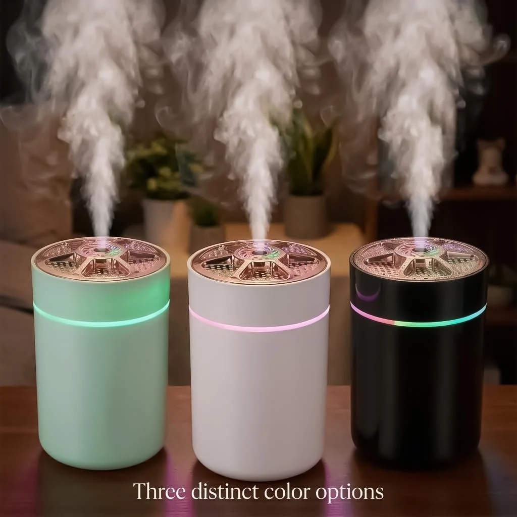 MOBIGON 220 ml USB Humidifier with Night Light, White