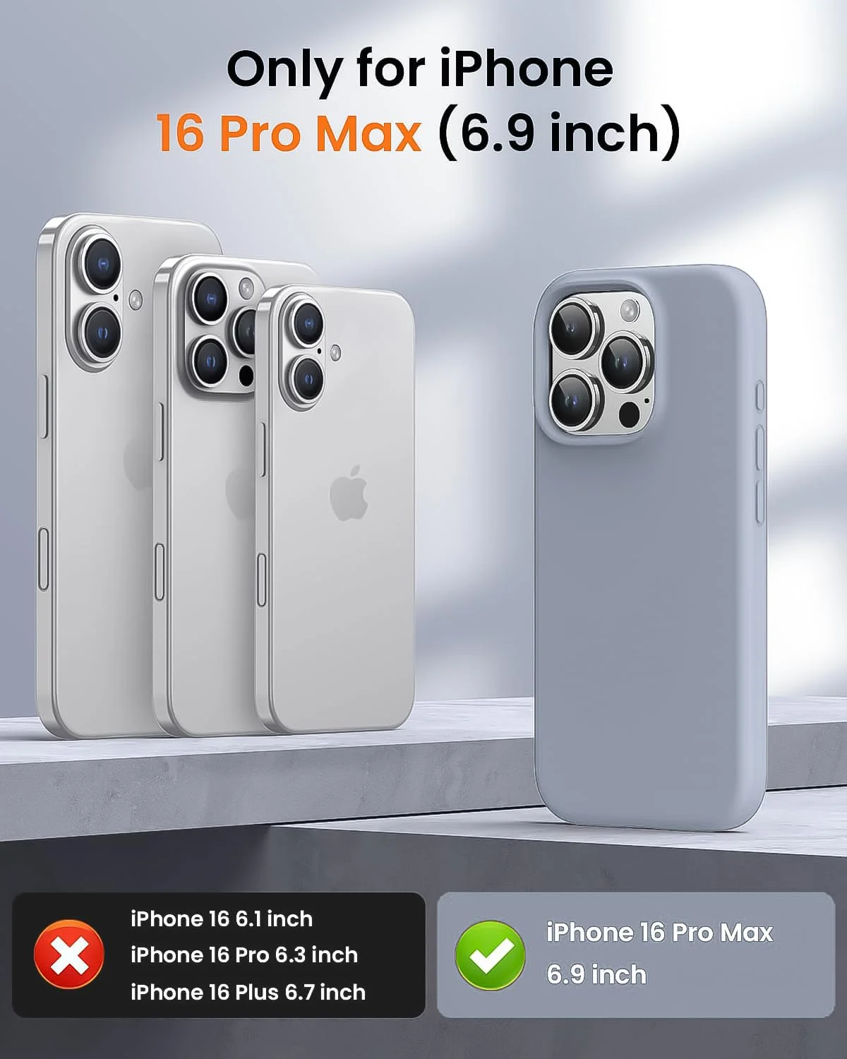 DL3 Mobilak Compatible with iPhone 16 Pro 6.3-inch Case, Premium Liquid Silicone Case, Full Body Protective Cover, Shockproof, Slim Phone Case, Anti-Scratch Soft Microfiber Lining - A. Baby Blue