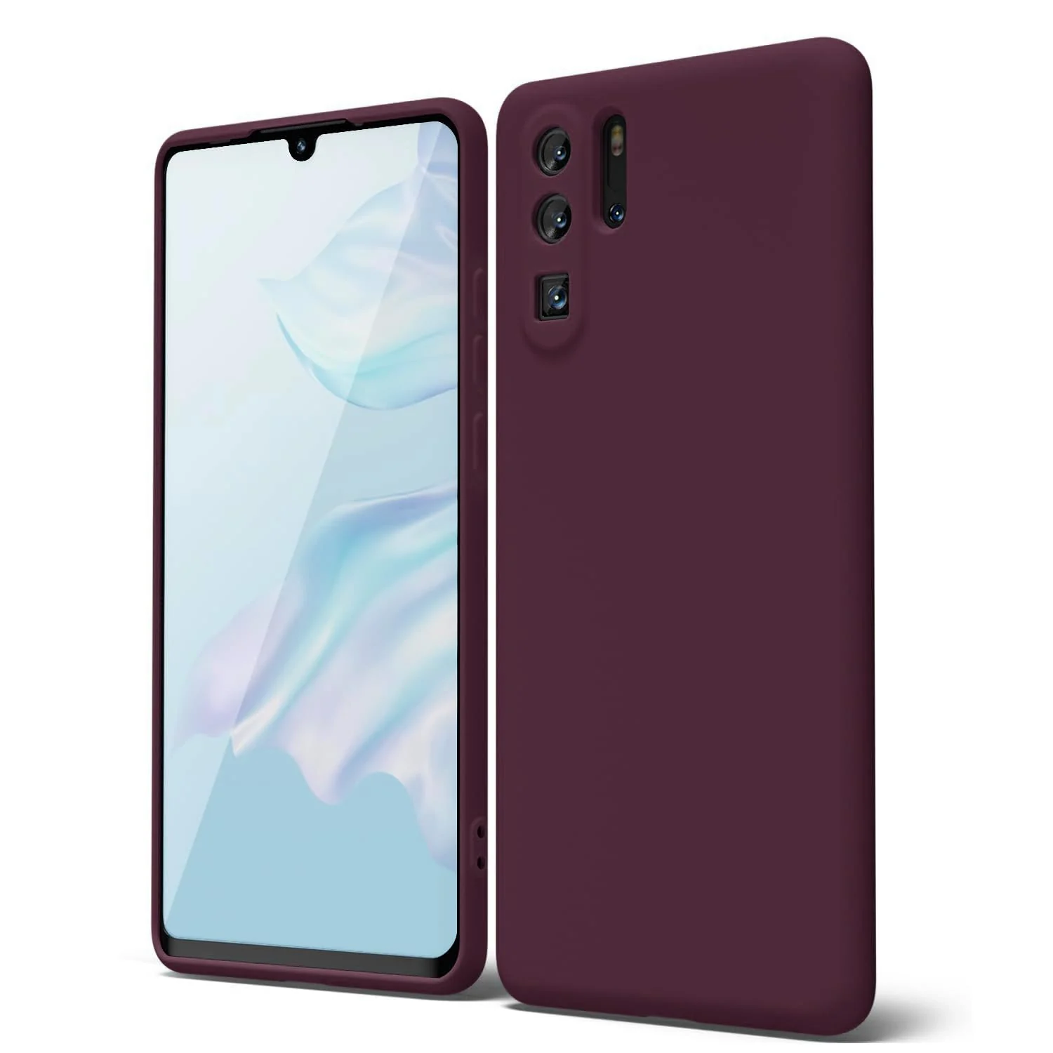 DL3 Mobilak Soft Silicone Gel Bumper Case for Huawei P30 Pro - Wine Red