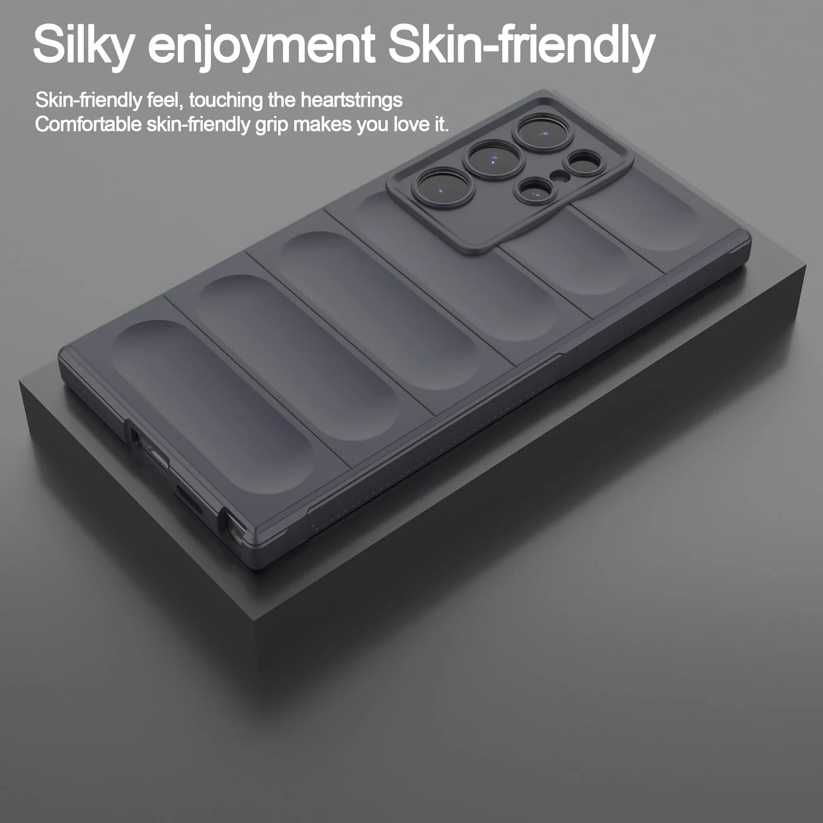 DL3 Mobilak Silicone Case for Samsung Galaxy S23 Ultra Heavy Duty Protective [Slim Fit] Shockproof Soft Flexible Protective Design Shock-Absorption TPU Cover With Camera Protection - Dark Gray
