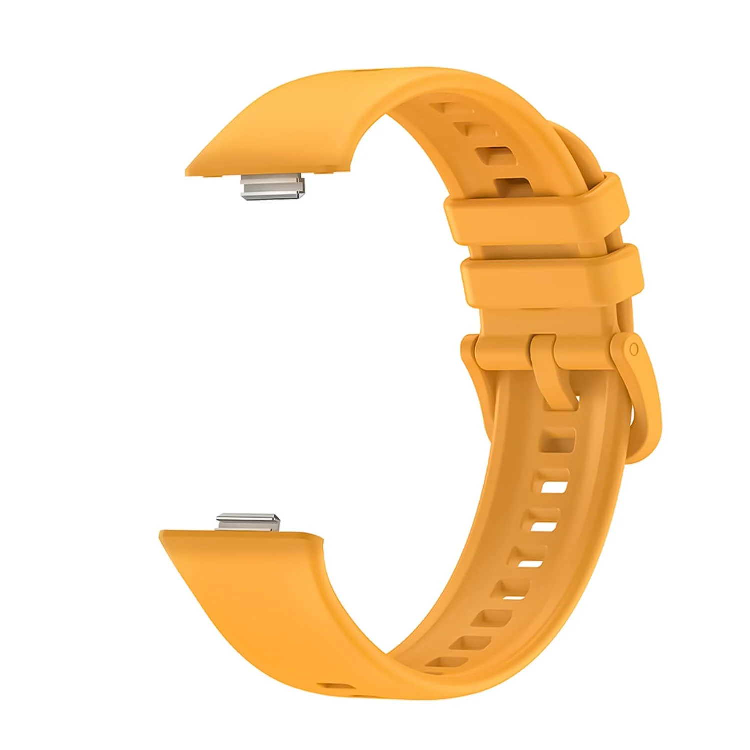 DL3 Mobilak Silicone Bracelet for Huawei Watch Fit 3/Watch Fit 4 Pro/Fit 4 Strap, Soft Silicone Sport Replacement Strap for Women/Men, Adjustable Waterproof Sports Band - Yellow