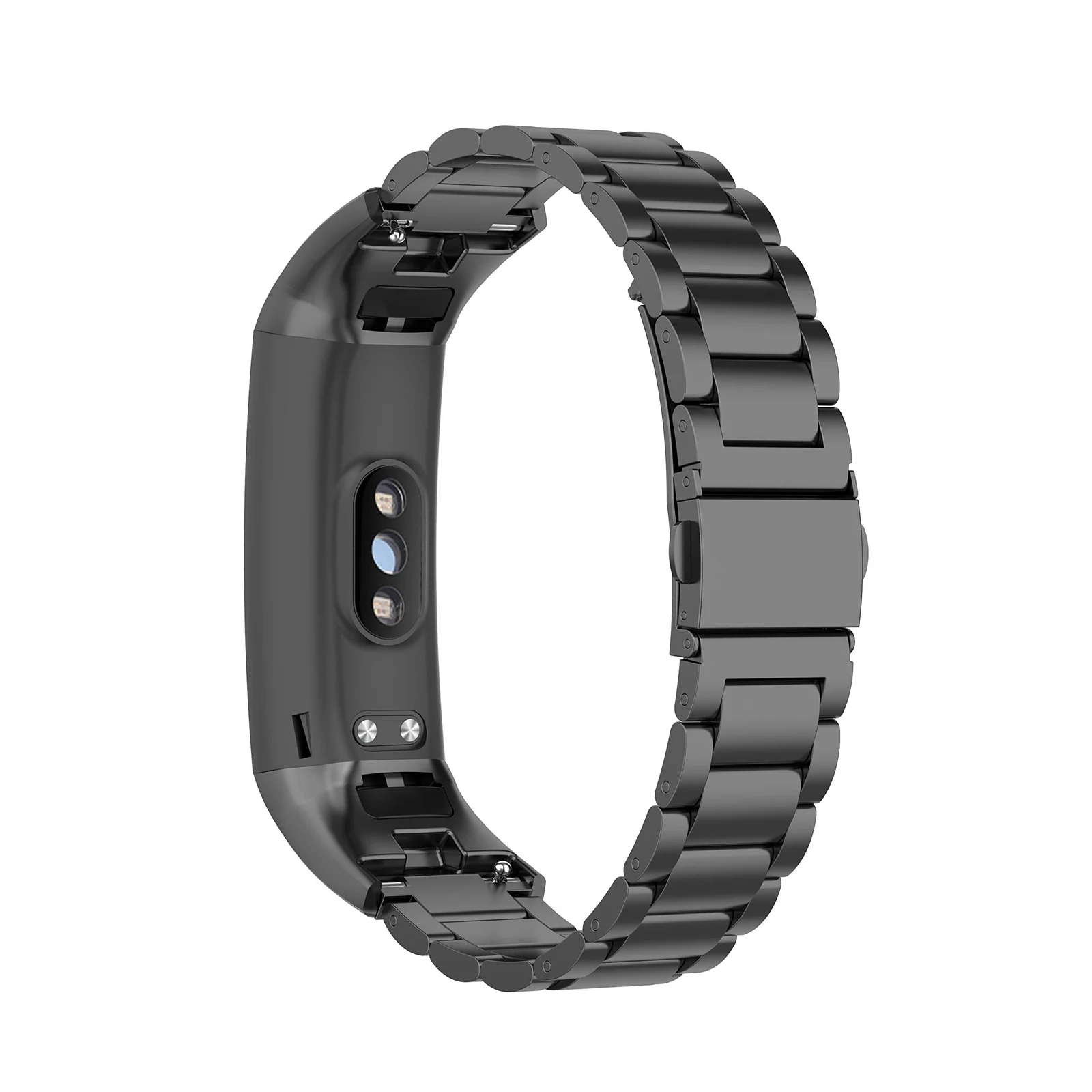 DL3 Mobilak Metal Strap Compatible With HONOR Band 5 and 4 - Adjustable Stainless Steel Buckle Wristband Replacement for Honor Band 5/4 - Black
