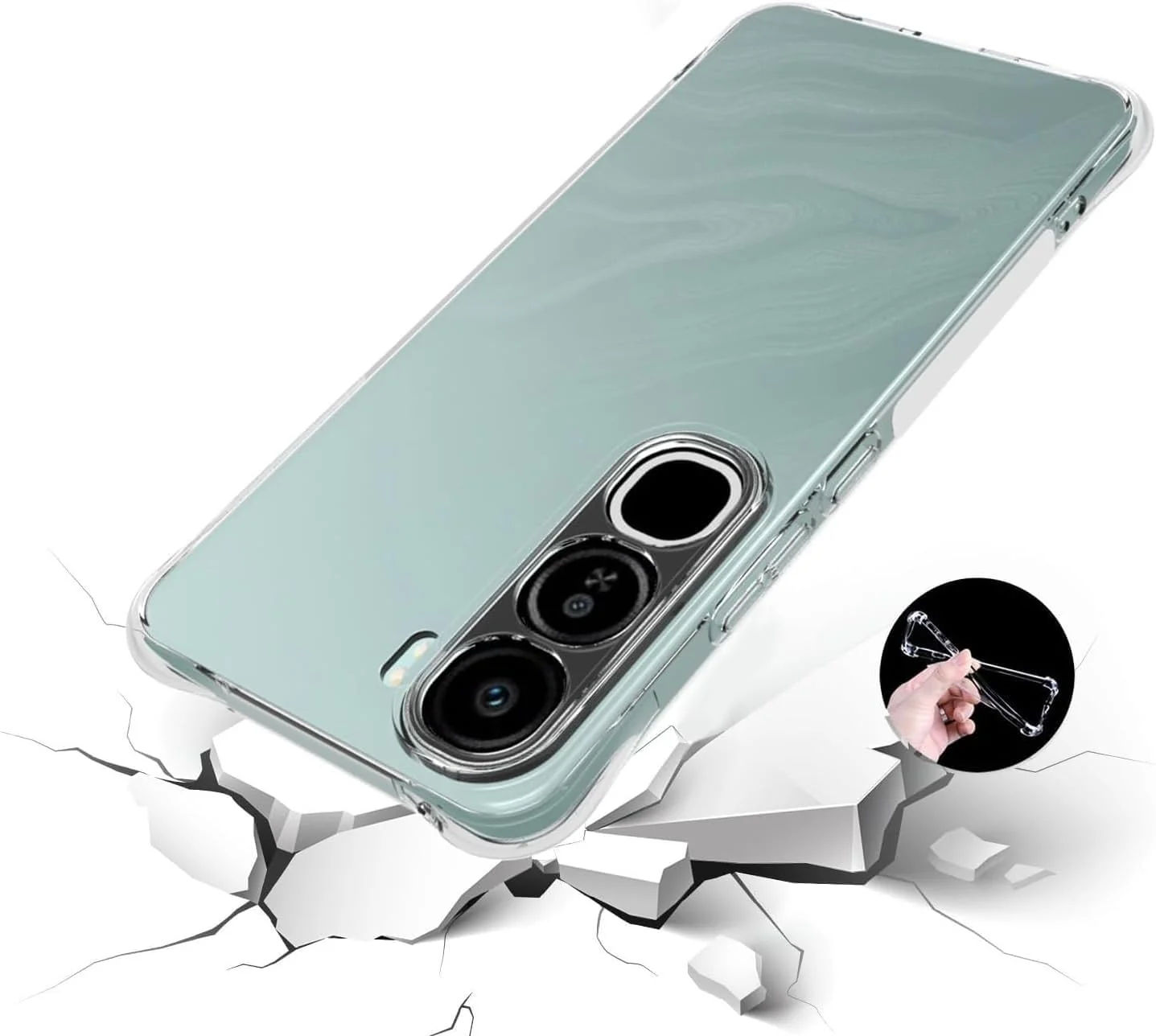 DL3 Mobilak Case Compatible with vivo v40 lite 4G, Cover Silicone Transparent TPU Gorilla Anti-shock Protector Camera Shockproof Corners - Clear