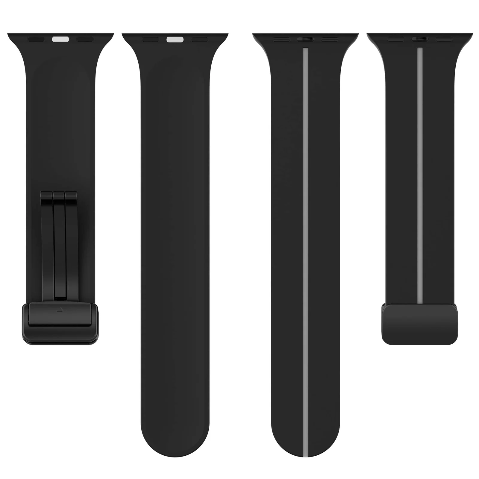 DL3 Mobilak Magnetic Bands for Apple Watch Ultra/Ultra 2 Band 49mm 45mm 44mm 42mm 41mm 40mm 38mm, Soft Sport Silicone Strap for iwatch Series 9/8/7/6/5/4 ( Grey, 42mm/44mm/45mm/49mm), unisex-adult - Black