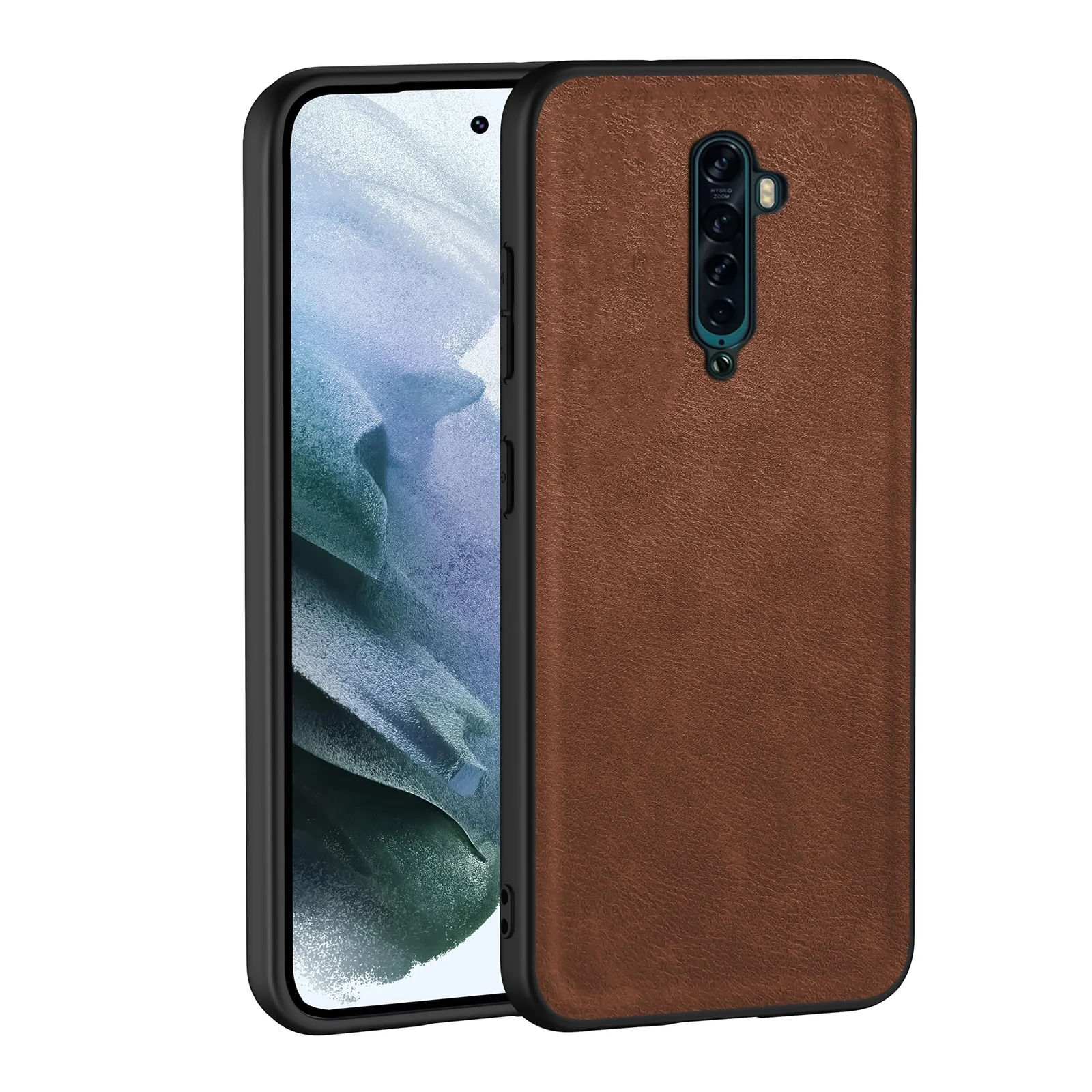 Dl3 Mobilak Case for Oppo Reno 2 Leather Case,Anti-Drop, Anti-Shock, Non-Slip Texture,Simple Cell Phong Cover (Gray)