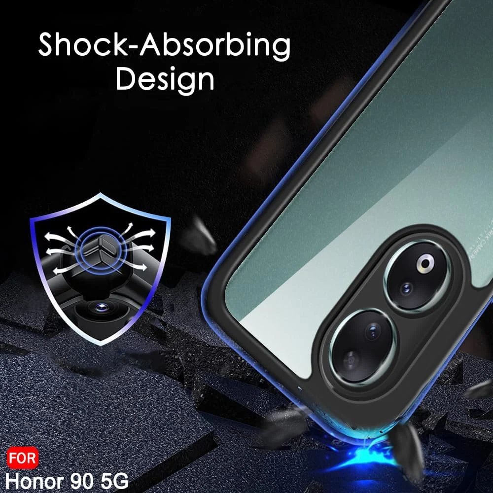 DL3 Mobilak Soft Silicone Protective Case for Honor 90 with Camera Protection and Military-Grade Protection - Black