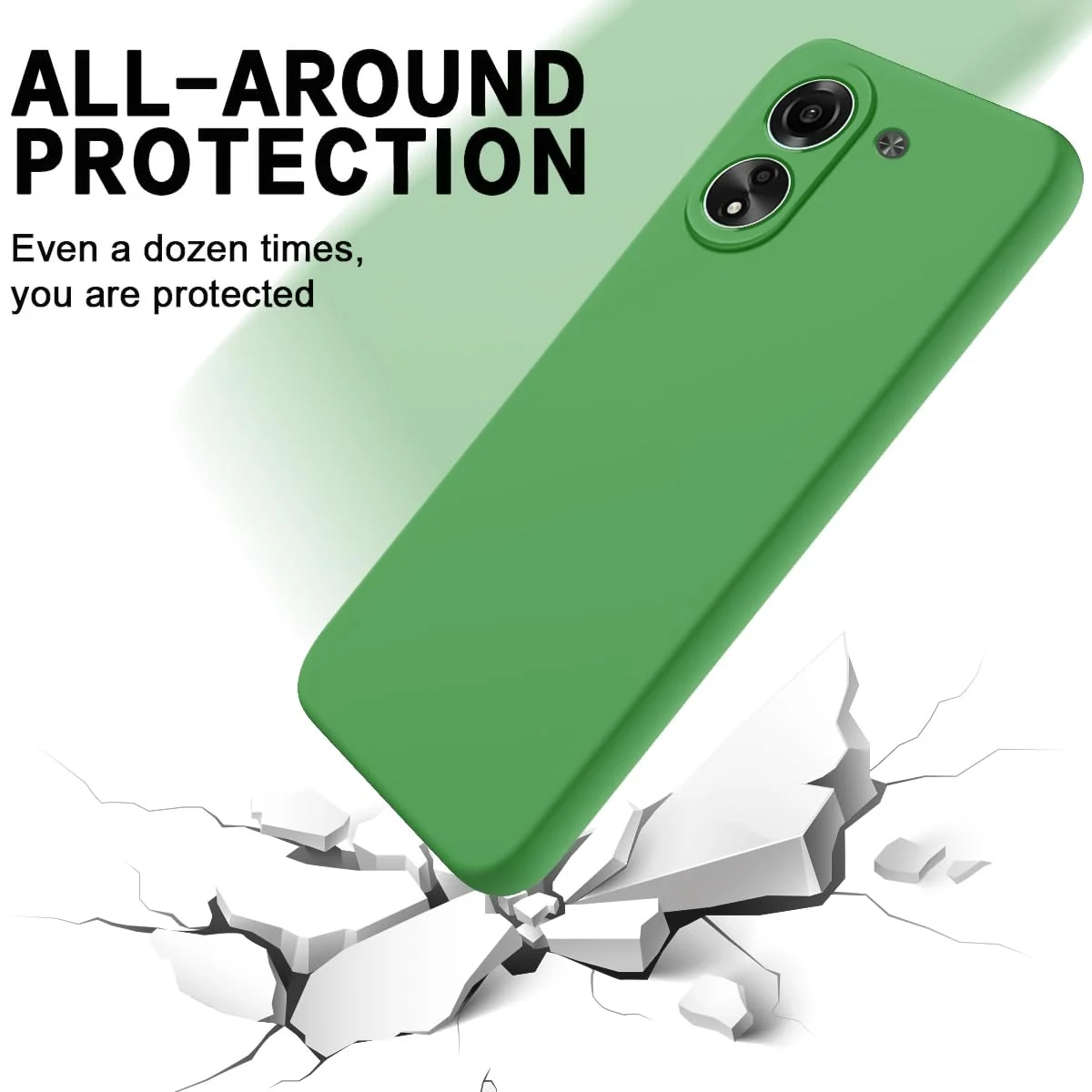 DL3 Mobilak Soft Silicone Protective Case for Xiaomi Redmi 13C with Microfiber Lining and Shockproof Design - Neon Green