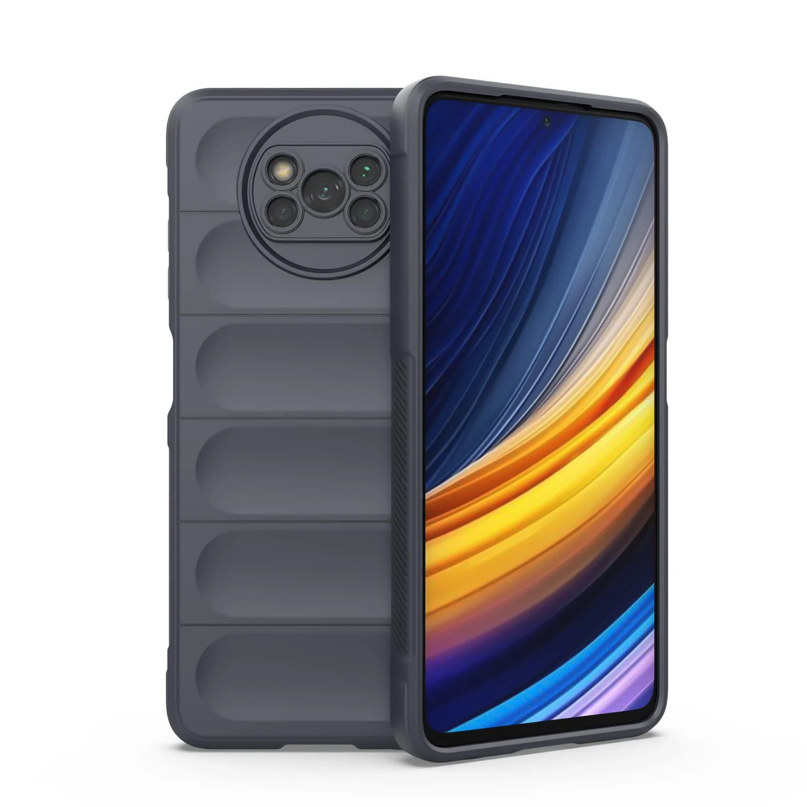 DL3 Mobilak Flexible Silicone and TPU Protective Case with Camera Protection for Xiaomi Poco X3 NFC / Poco X3 / Poco X3 Pro - Dark Gray