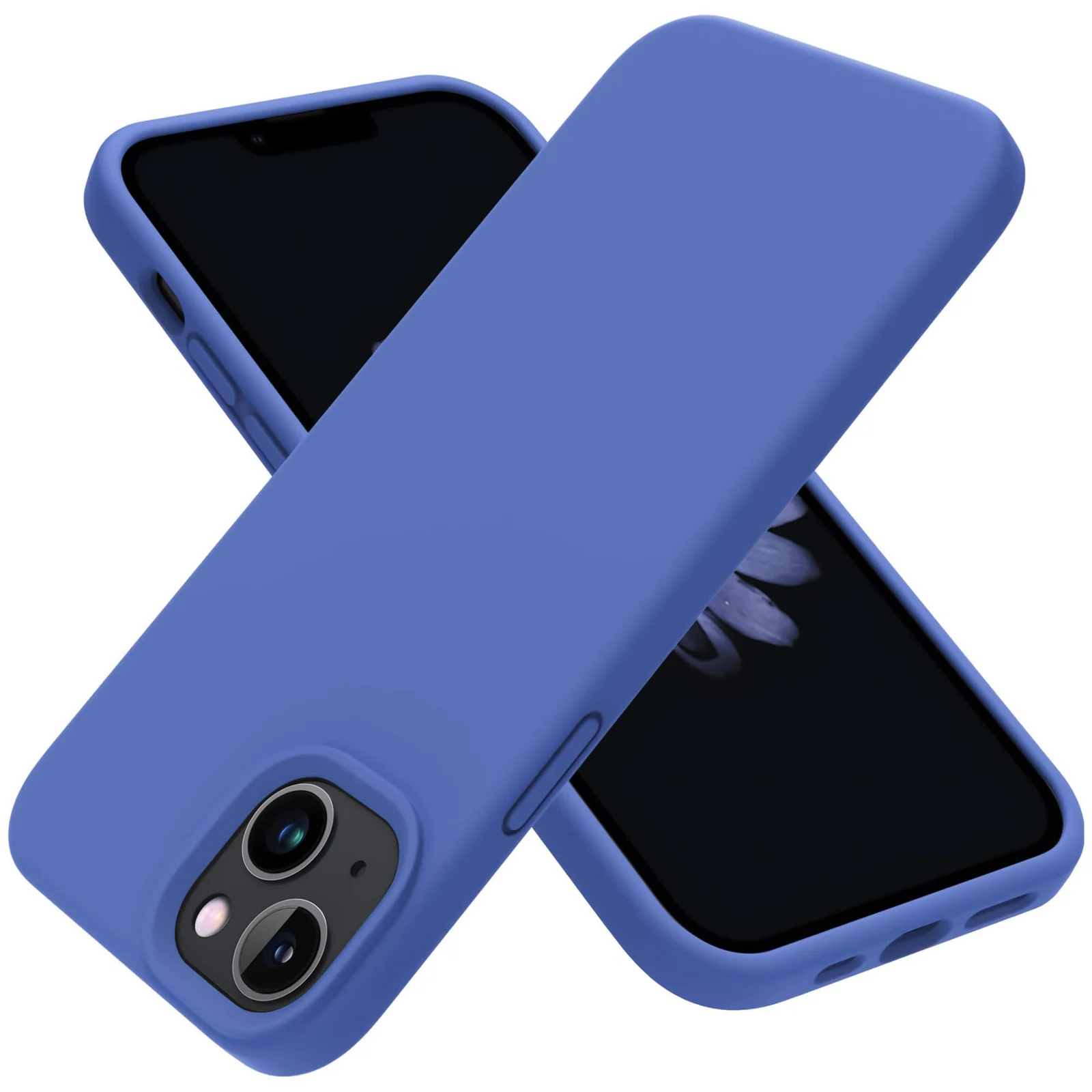 DL3 Mobilak Liquid Silicone Case for iPhone 15 Plus / iPhone 14 Plus, Supports wireless charging, Shock-absorbing protection, Scratch-resistant surface - Light Blue