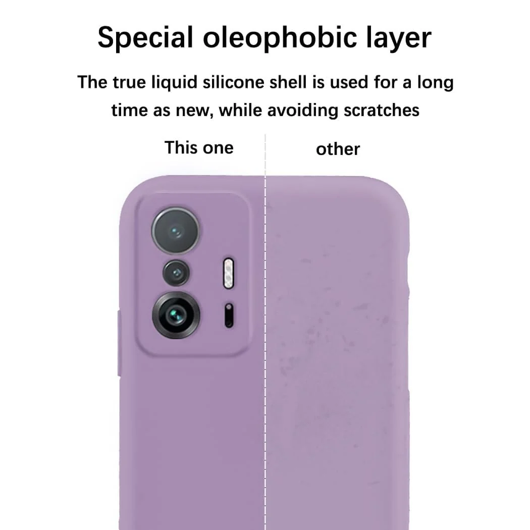 DL3 Mobilak Xiaomi 11T / Xiaomi 11 T Pro Case, Soft Flexible Silicone Gel Rubber Bumper Cover, Full Body Shockproof Protective Phone Case - Lavender