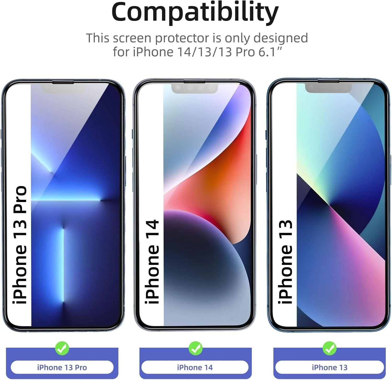 DL3 Mobilak for iPhone 14 / iPhone 13/13 Pro/iPhone 17e / iPhone 16e Tempered Glass Screen Protector, 9H Hardness Anti-Scratch Tempered Glass flim, Case Friendly, Anti-Scratch For - Black