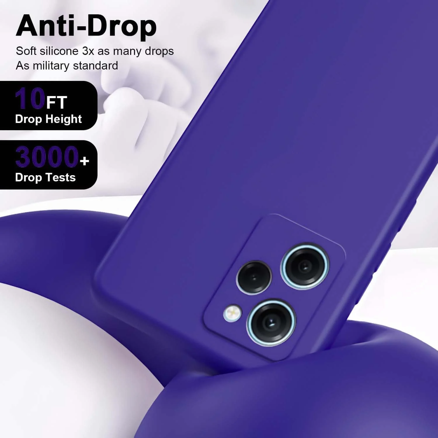 DL3 Mobilak Soft Silicone Protective Case for POCO X5 Pro 5G with Microfiber Lining and Shockproof Design - Purple