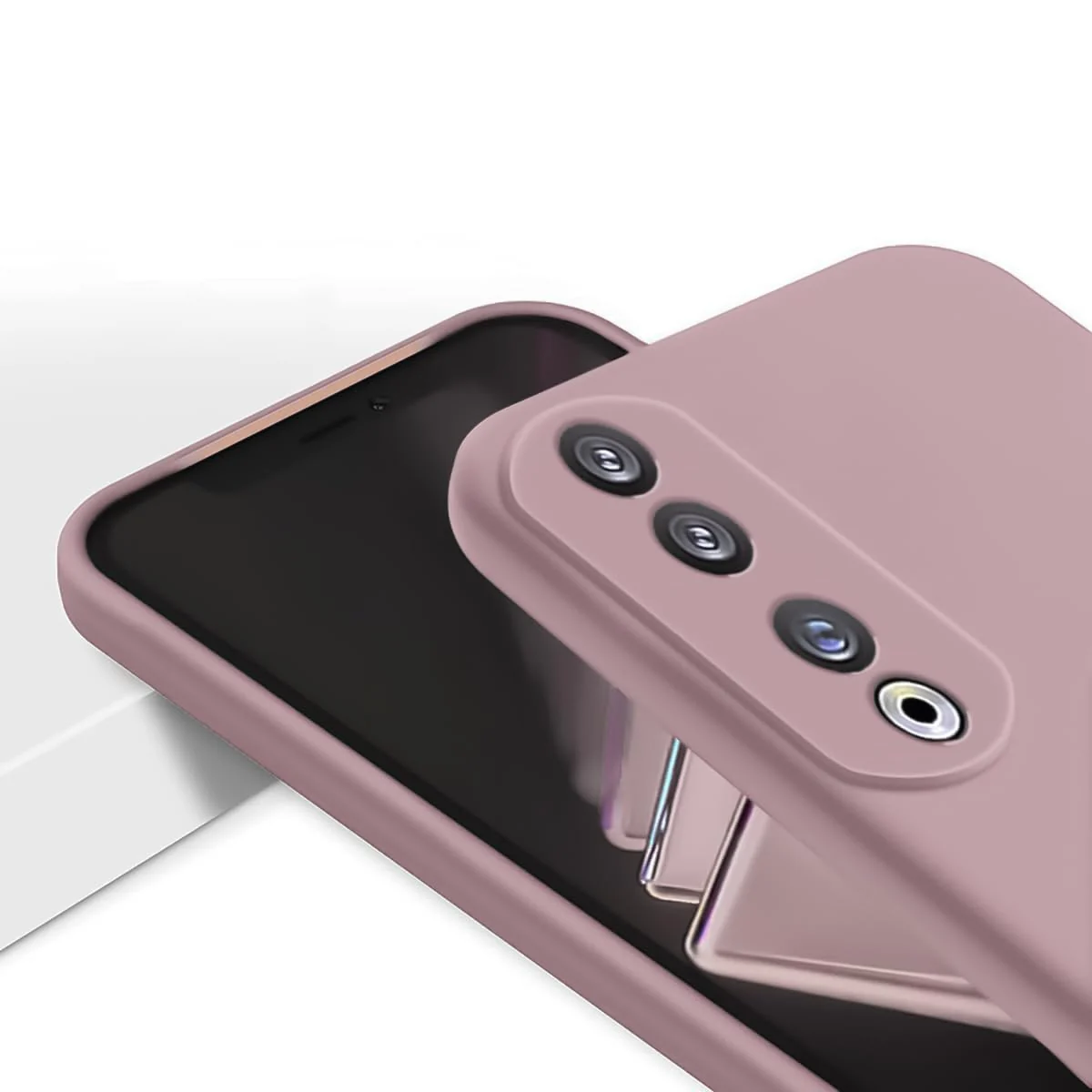 DL3 Mobilak Silicone Protective Case for Honor 70, Shock-absorbing protection, Scratch-resistant surface, Soft microfiber lining - Cashmere