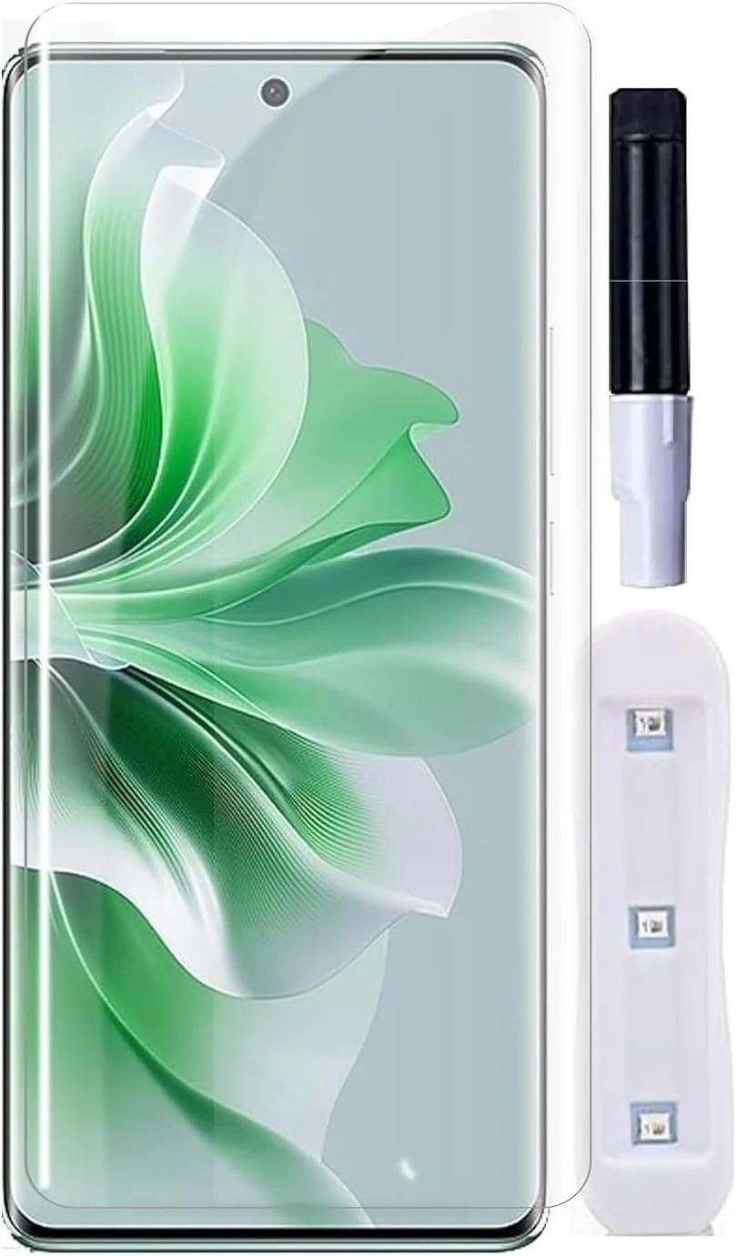 DL3 Mobilak Full Glass Screen Protector For OPPO Reno 11 5G / reno 11 pro 5G UV Tempered Glass Full Glue Cover Screen Protector For OPPO Reno 11 5G /reno 11 pro 5G Fingerprint Unlock Screen Glass Film - Clear