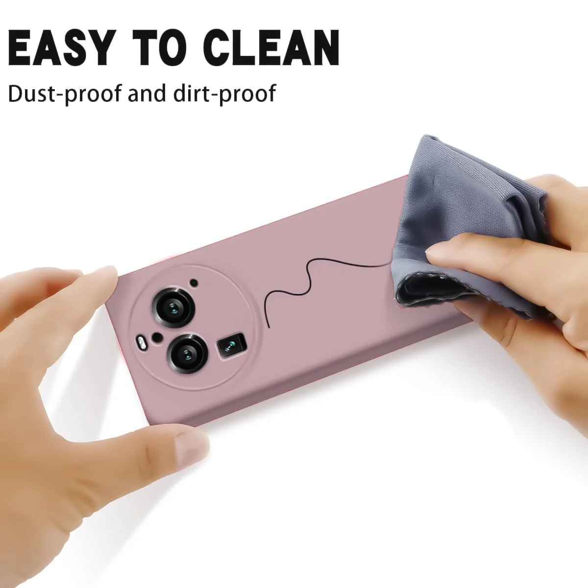 DL3 Mobilak Liquid Silicone Protective Case with Soft Microfiber Lining with Full Camera Protection for OPPO Find X6 Pro - Cashmere