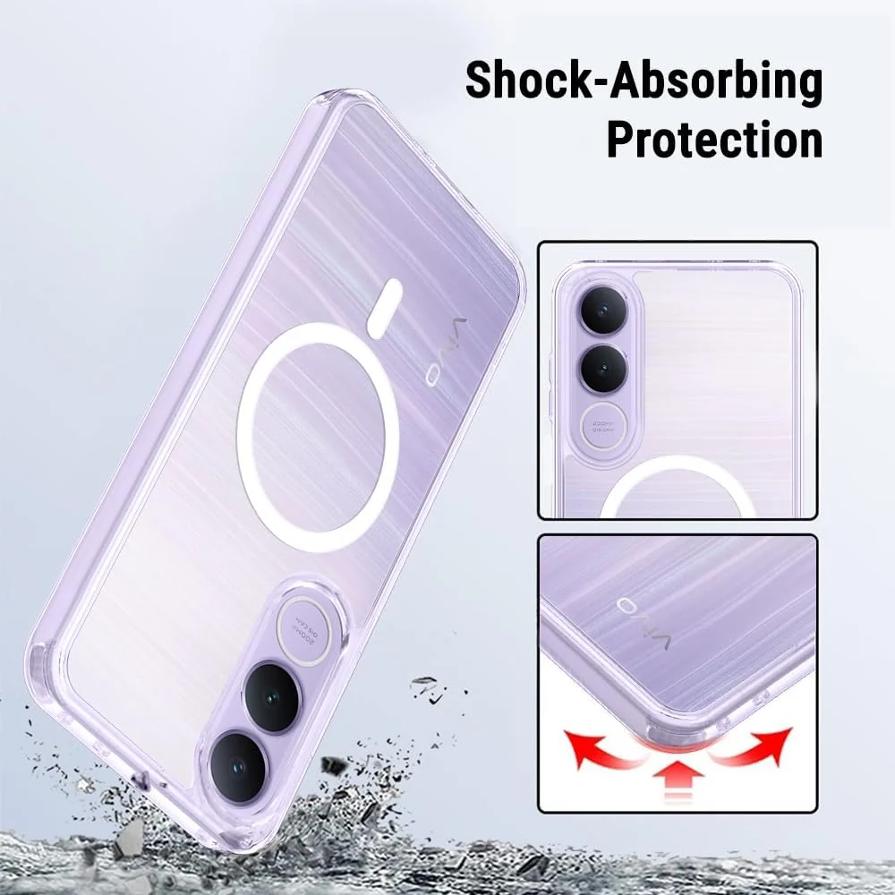 MOBIGON Slim Magnetic MagSafe-Compatible Phone Case for vivo V70 FE, Clear