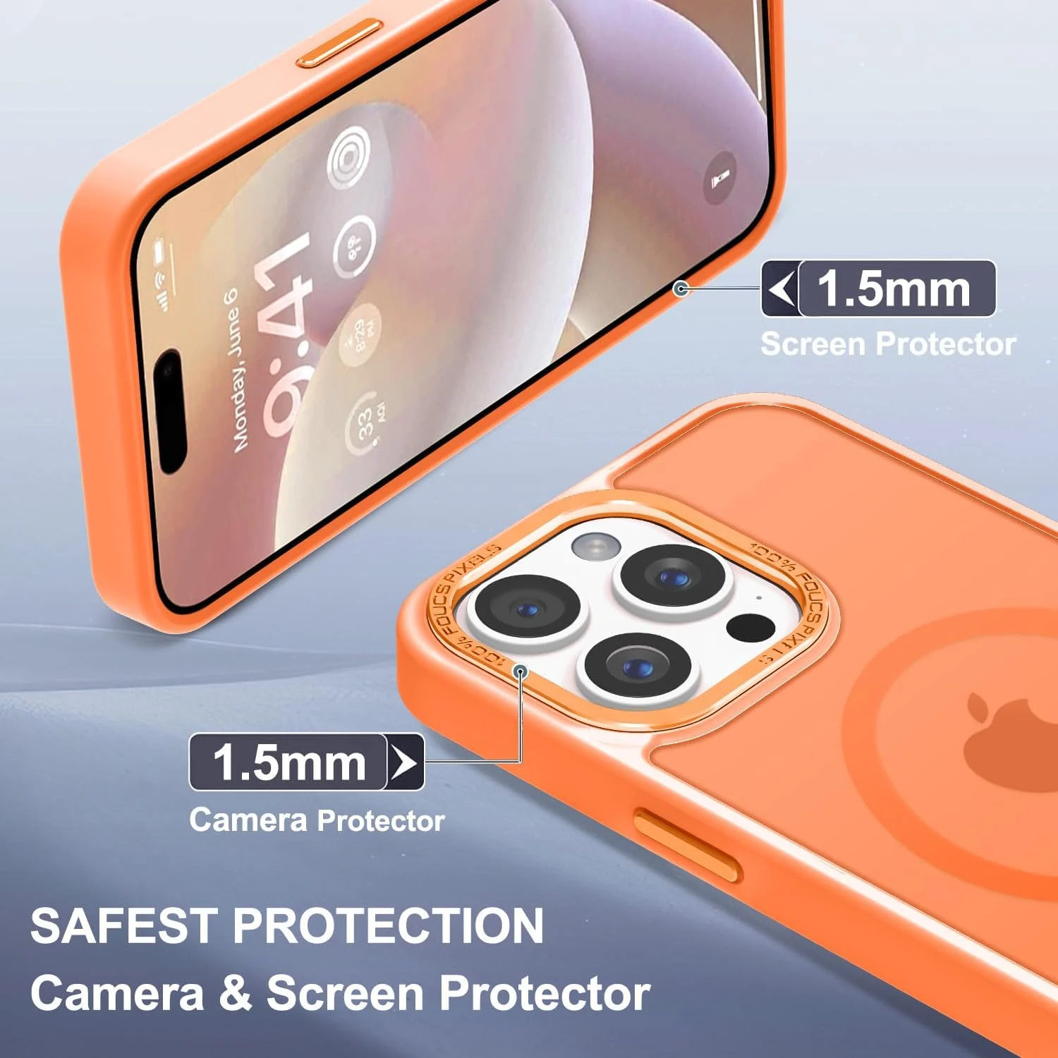 DL3 MOBILAK Protective Phone Case for Apple iPhone 16 Pro Max - Orange