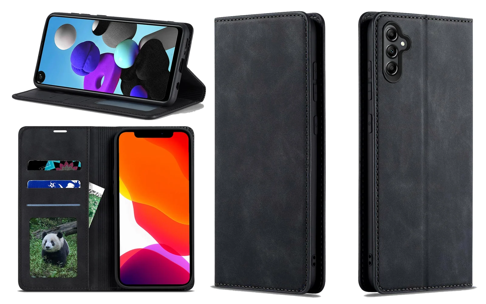 Dl3 Mobilak Premium PU Leather Flip Folio Case for Samsung Galaxy A54 5G, Magnetic Closure Protective Case Kickstand Card Cash Slot Shockproof Durable Wallet Cover Soft TPU Inner Phone Case (Brown)
