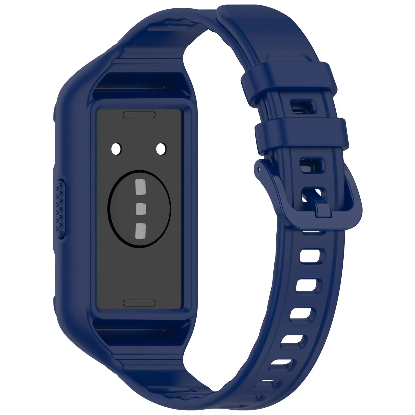 MOBIGON Rugged Silicone Strap with Bumper Case for Huawei Band 11 Pro, Blue