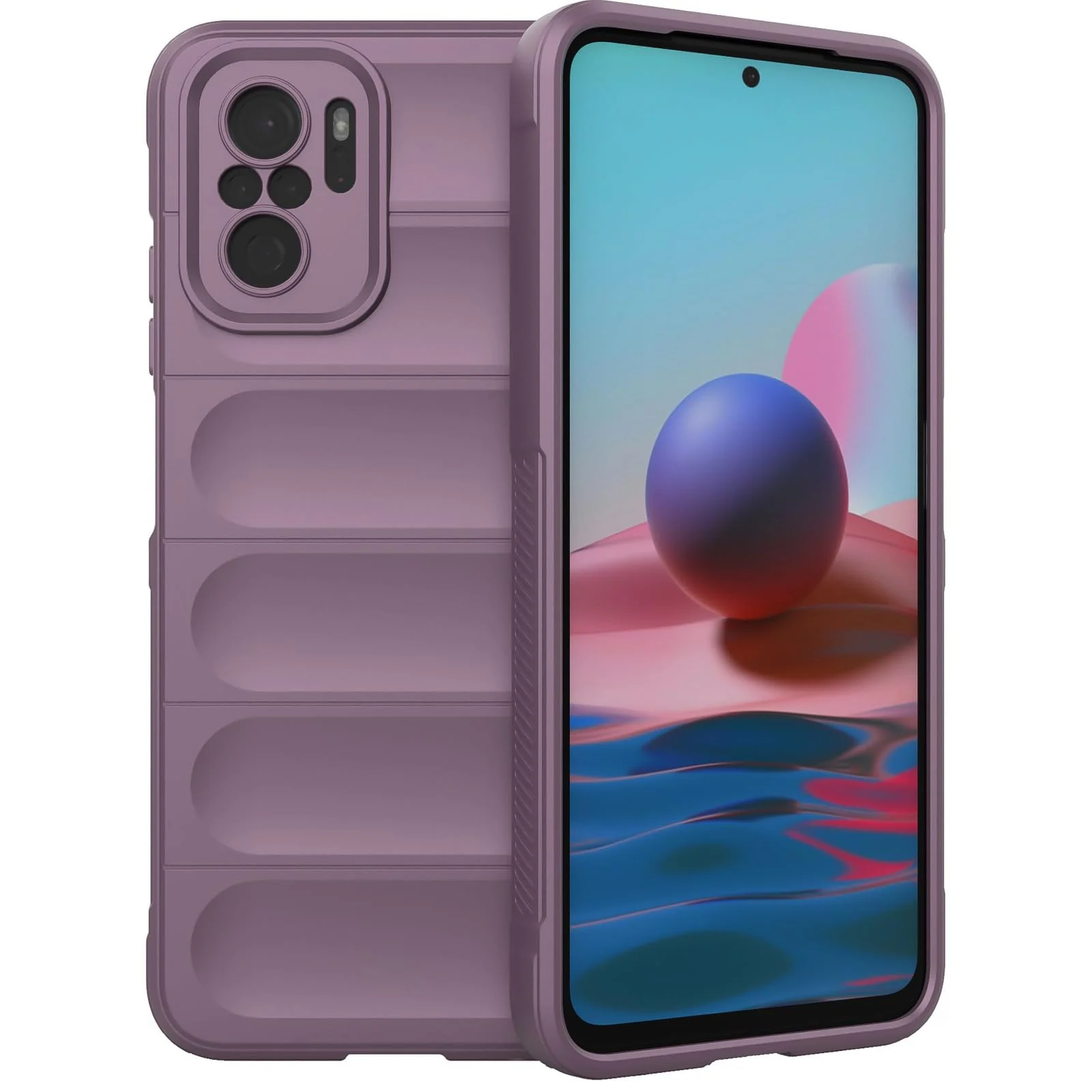 DL3 Mobilak Flexible Silicone and TPU Protective Case with Camera Protection for Xiaomi Redmi Note 10 4G / Note 10S - Purple