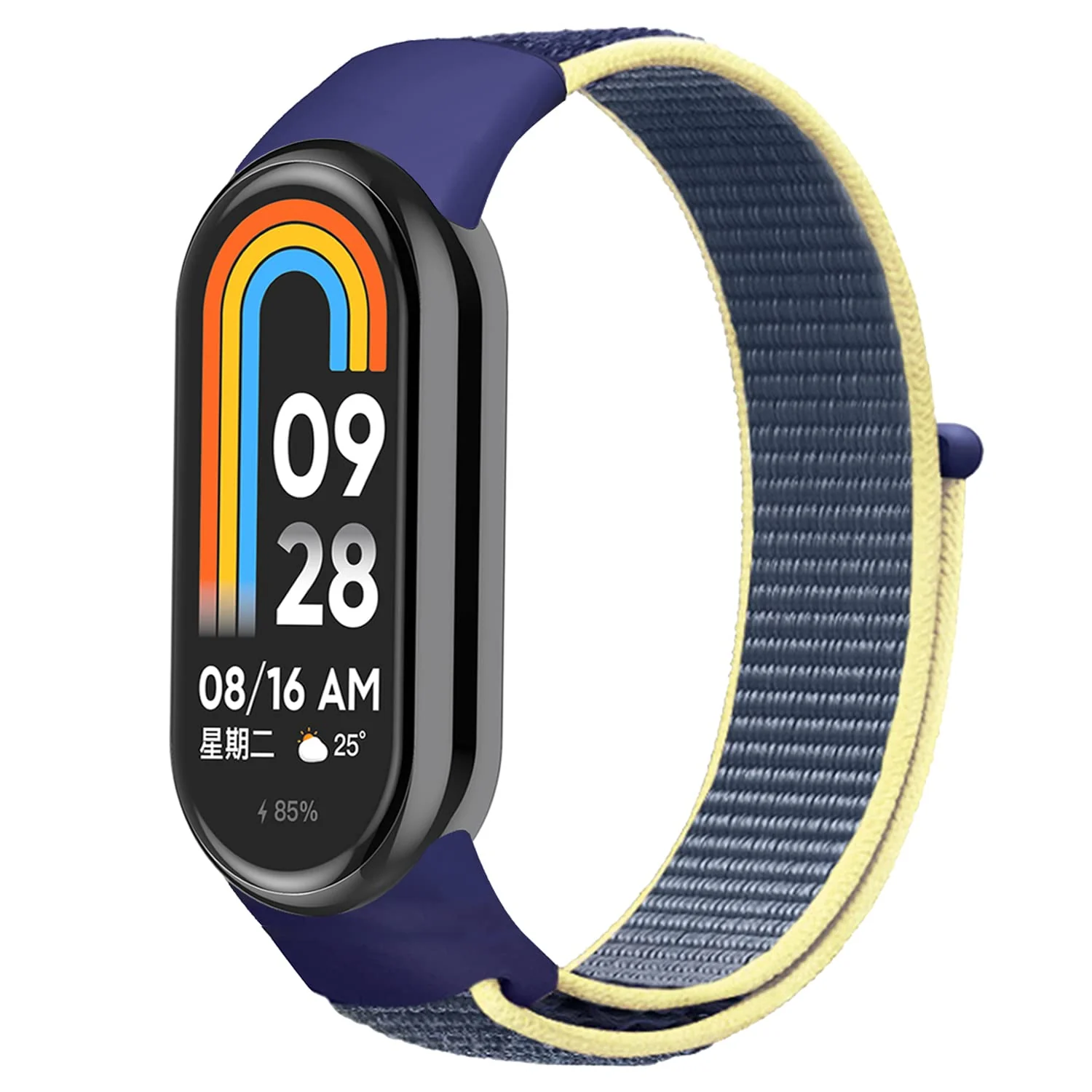 DL3 Mobilak Nylon Sport Band Compatible with Xiaomi Mi Band 10/9/8 for Women Men, Soft Adjustable Breathable Sport Loop Watch Strap Replacement Wristband for Xiaomi Smart Band 8/9/10 - Ice Blue
