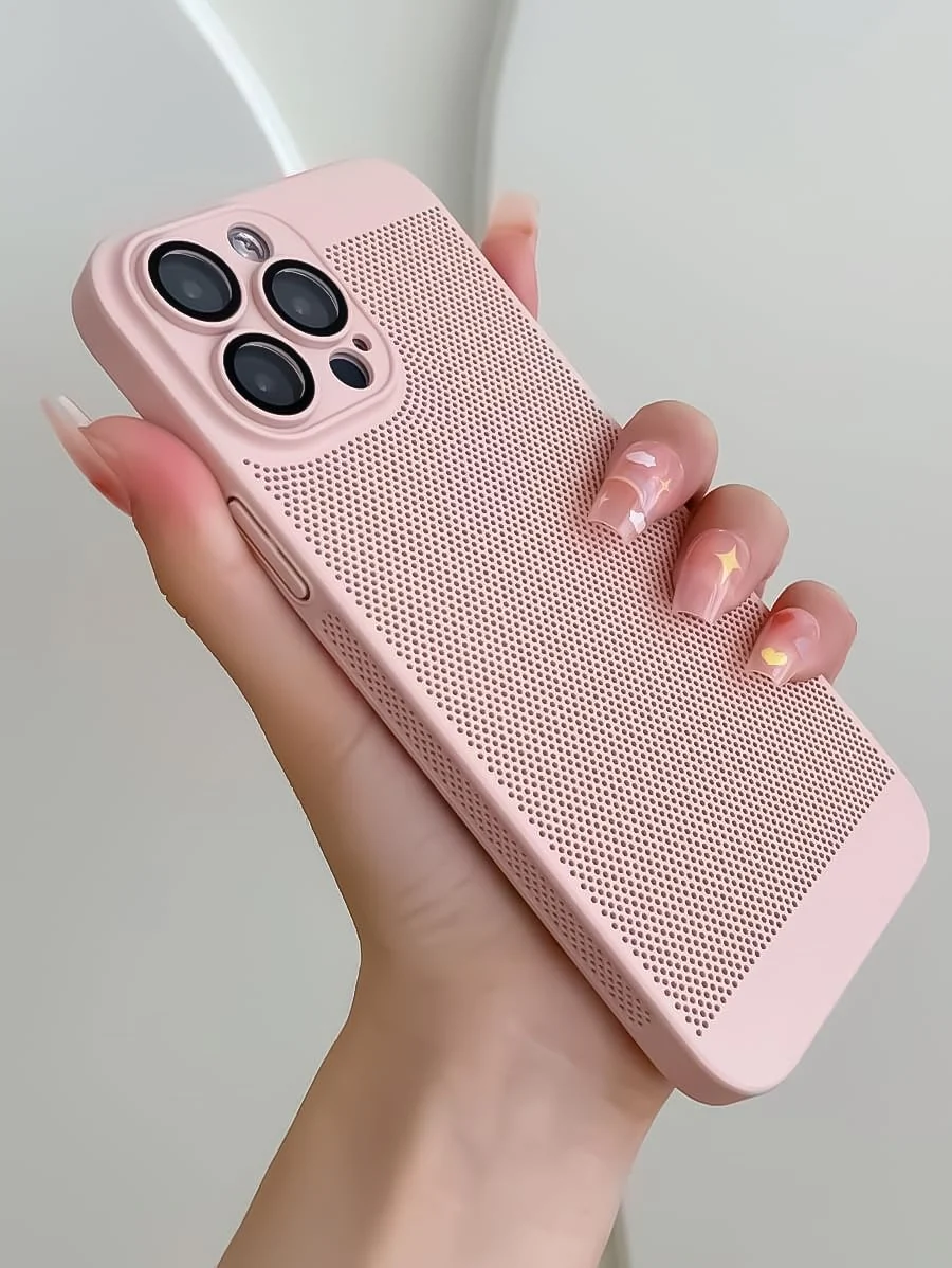 DL3 Mobilak Heat-Dissipation Hard PC Case with Built-In Camera Lens Protector for iPhone 16 Pro Max 6.9-Inch - Pink