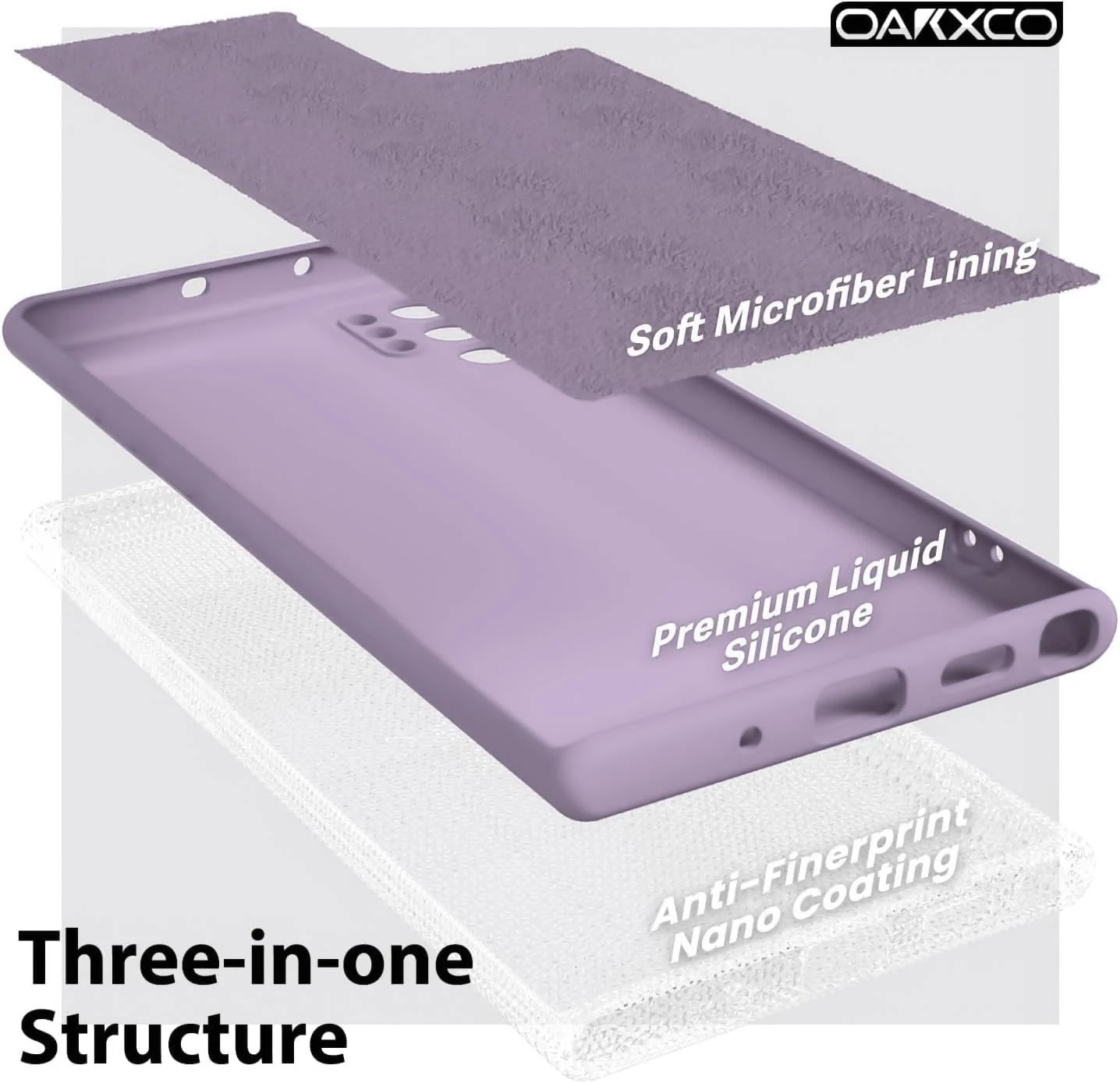 DL3 Mobilak Liquid Silicone Case for Samsung Galaxy Note10 Plus, Shock-absorbing protection, Scratch-resistant surface, Soft microfiber lining - Lavender