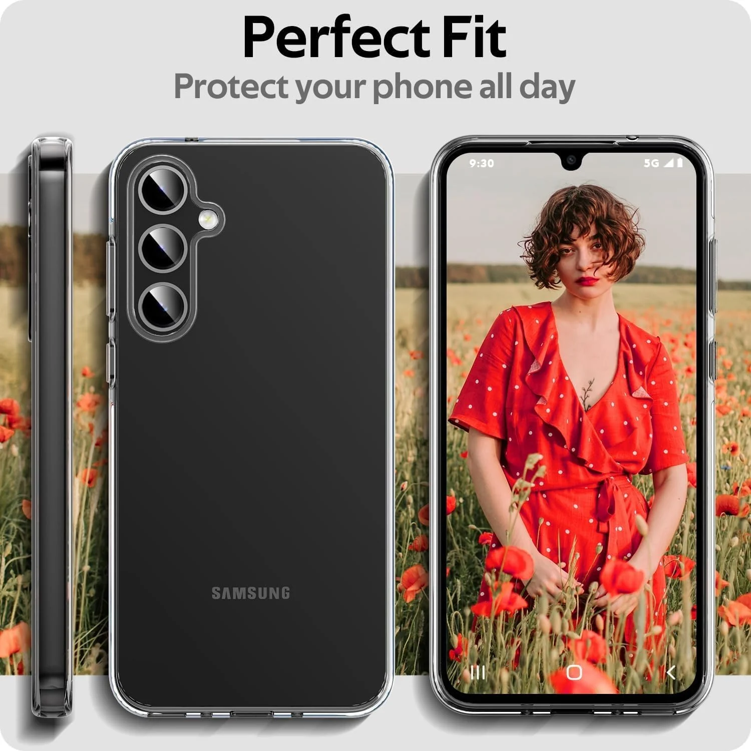 DL3 Mobilak Case Compatible with Samsung Galaxy A35 5G Case Crystal Soft TPU Gel Case Flexible Silicone Anti-Scratch TPU Cover - Clear