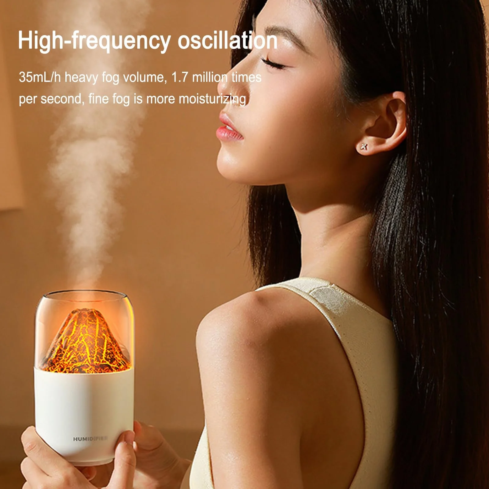 MOBIGON Volcano Mist 300 ml Aroma Diffuser and Humidifier, Black