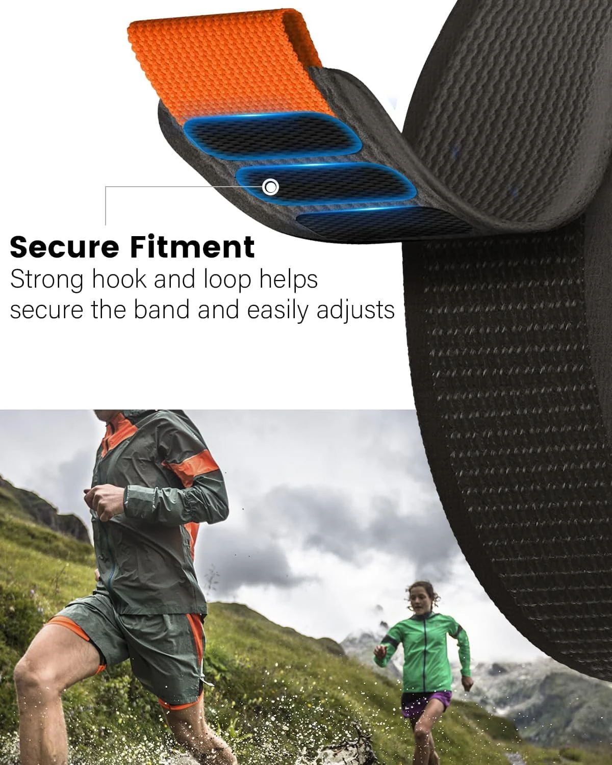DL3 Mobilak For Samsung Galaxy Watch ultra Strap 47mm, One Click Trail Loop Strap for Men Women, Soft Nylon Sport Loop Elastic Replacement Wristband for Galaxy Watch 7 Ultra - White Gray