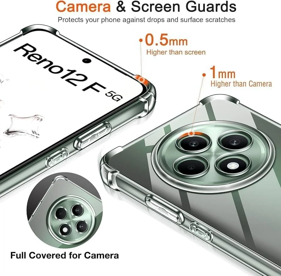 DL3 Mobilak Clear Protective Case for OPPO Reno 12F 5G / 4G - Clear