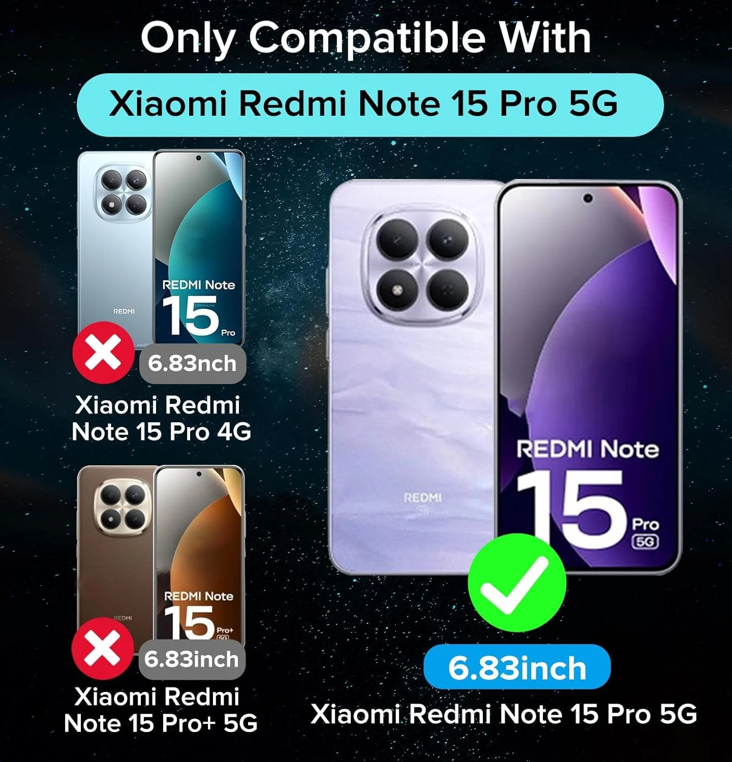 DL3 Mobilak Clear TPU Protective Case for Xiaomi Redmi Note 15 Pro 5G (Not for Redmi Note 15 Pro 4G) with Camera Protection and Shockproof Design - Clear