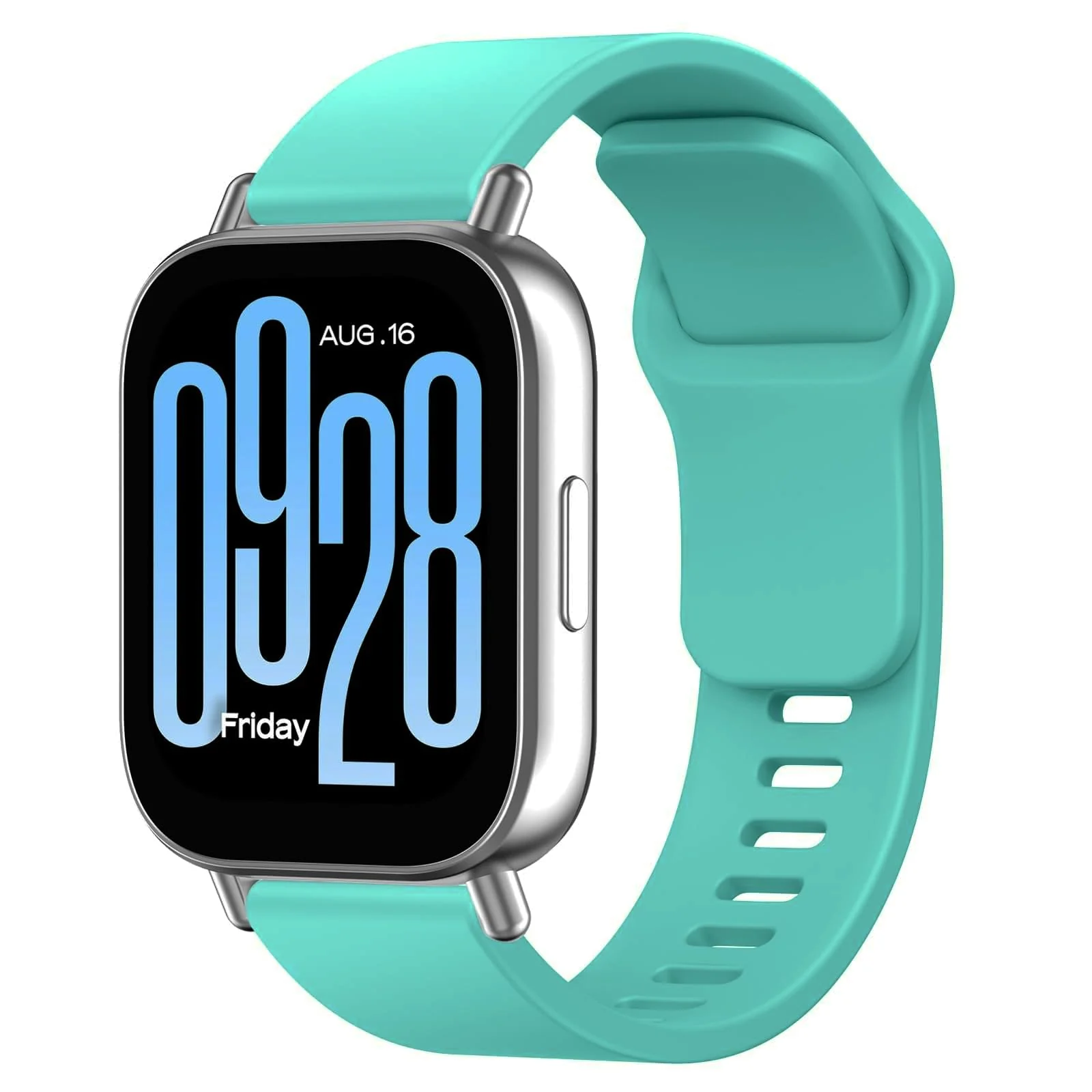 DL3 Mobilak Strap for Xiaomi Redmi Watch 5 Active/Redmi Watch 5 Lite, 22mm Adjustable Quick Release Silicone Replacement Watch Band Straps Wristbands Bracelet for Women Men - Mint Green