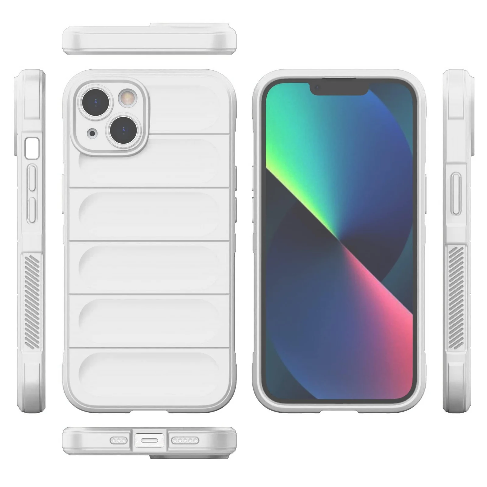 DL3 Mobilak Soft Silicone Protective Case for Apple iPhone 15 with Camera Protection and Shockproof Design - White