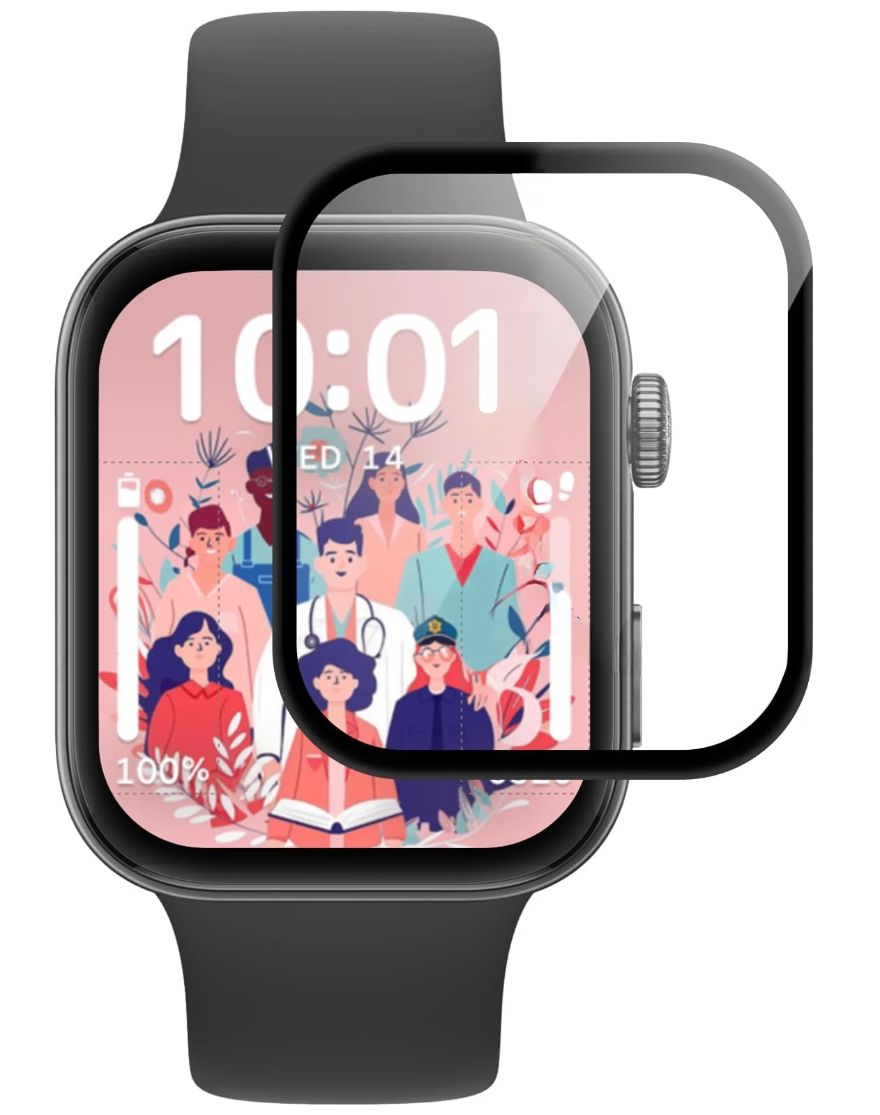 DL3 Mobilak Screen Protector For Huawei Watch Fit 3, 3D Curved Soft Edge Protective Film [Anti-Scratch] [Bubble Free] [Ultra Shatterproof] [High Sensitive] (Not Glass) For Huawei Watch Fit3 - Black