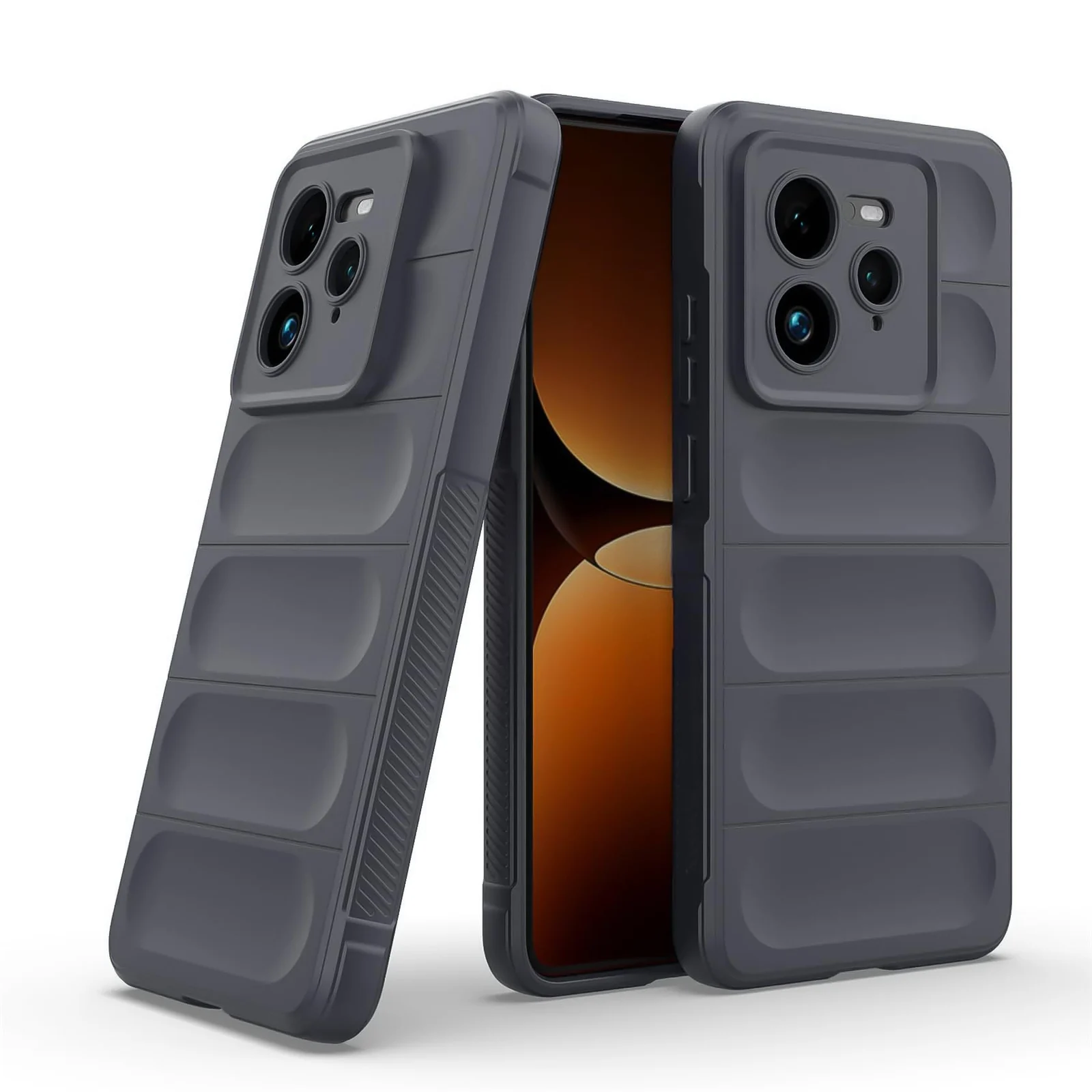 DL3 Mobilak Flexible Silicone and TPU Protective Case with Camera Protection for realme GT 7 Pro 5G - Dark Gray