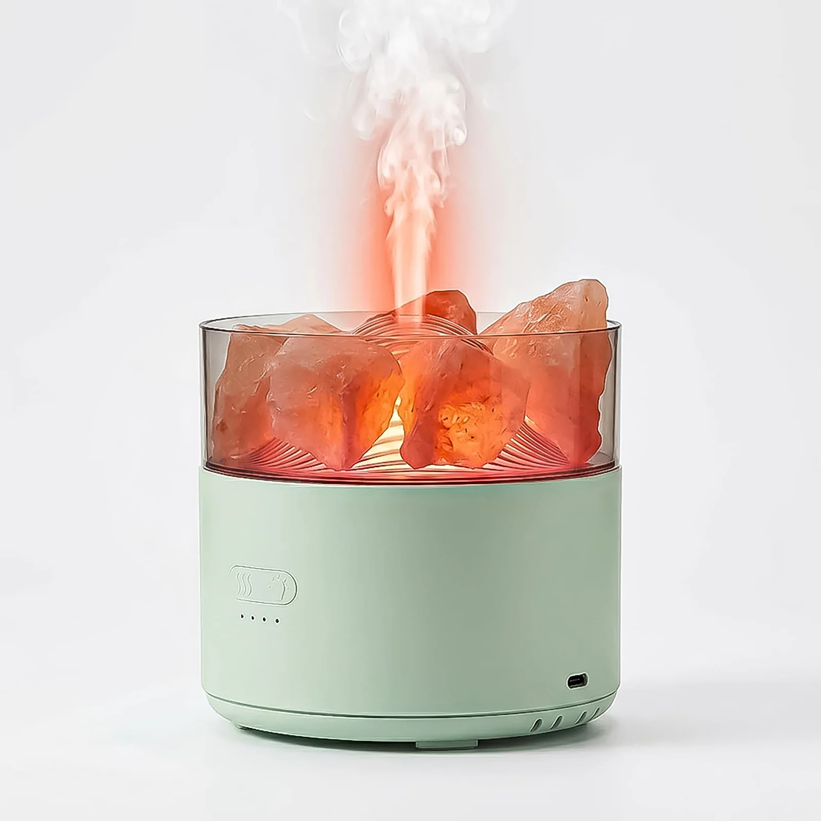 DL3 Mobilak Ultrasonic Salt Stone Aromatherapy Diffuser, 200ML Cool Mist Humidifier Essential Oil Diffuser Aroma Oils Diffuser Humidifier with Colorful Light for Office / Living Room / - Green