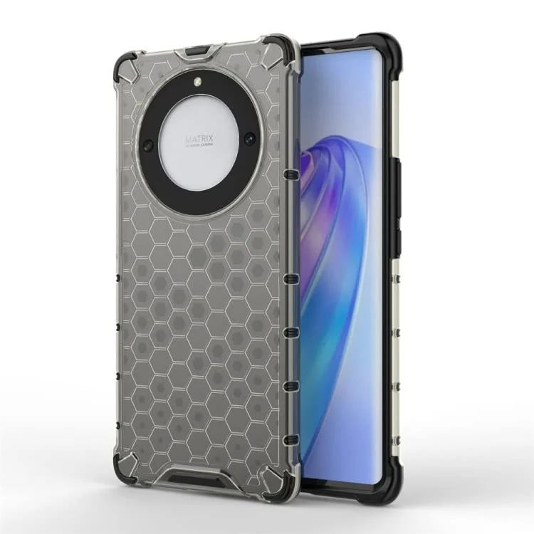 DL3 Mobilak Honeycomb Protective Case for Honor X9a, Shock-absorbing protection, Transparent design, Slim, lightweight profile - Black