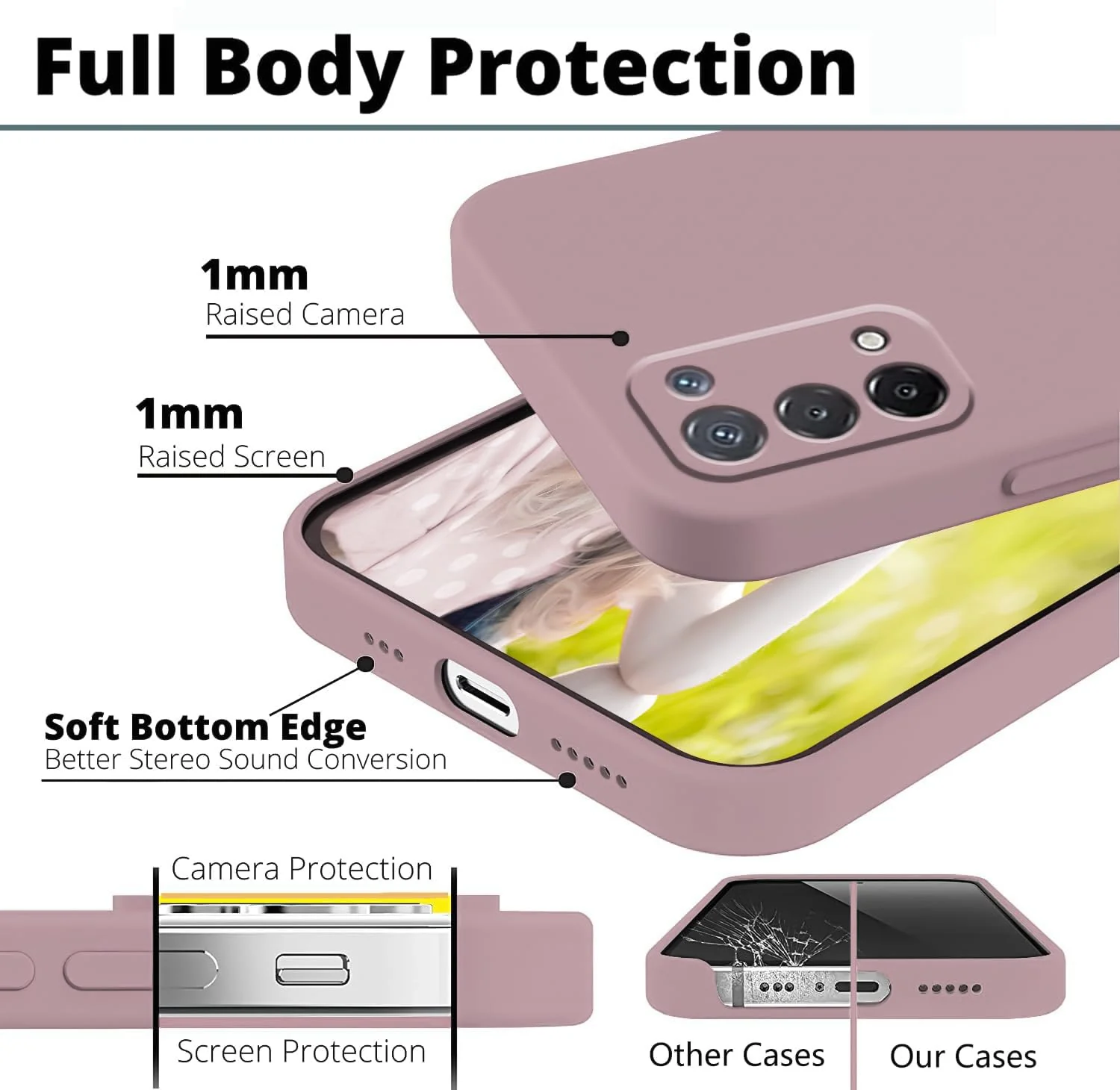 DL3 Mobilak Liquid Silicone Protective Case with Soft Microfiber Lining with Full Camera Protection for realme 7 Pro - Cashmere