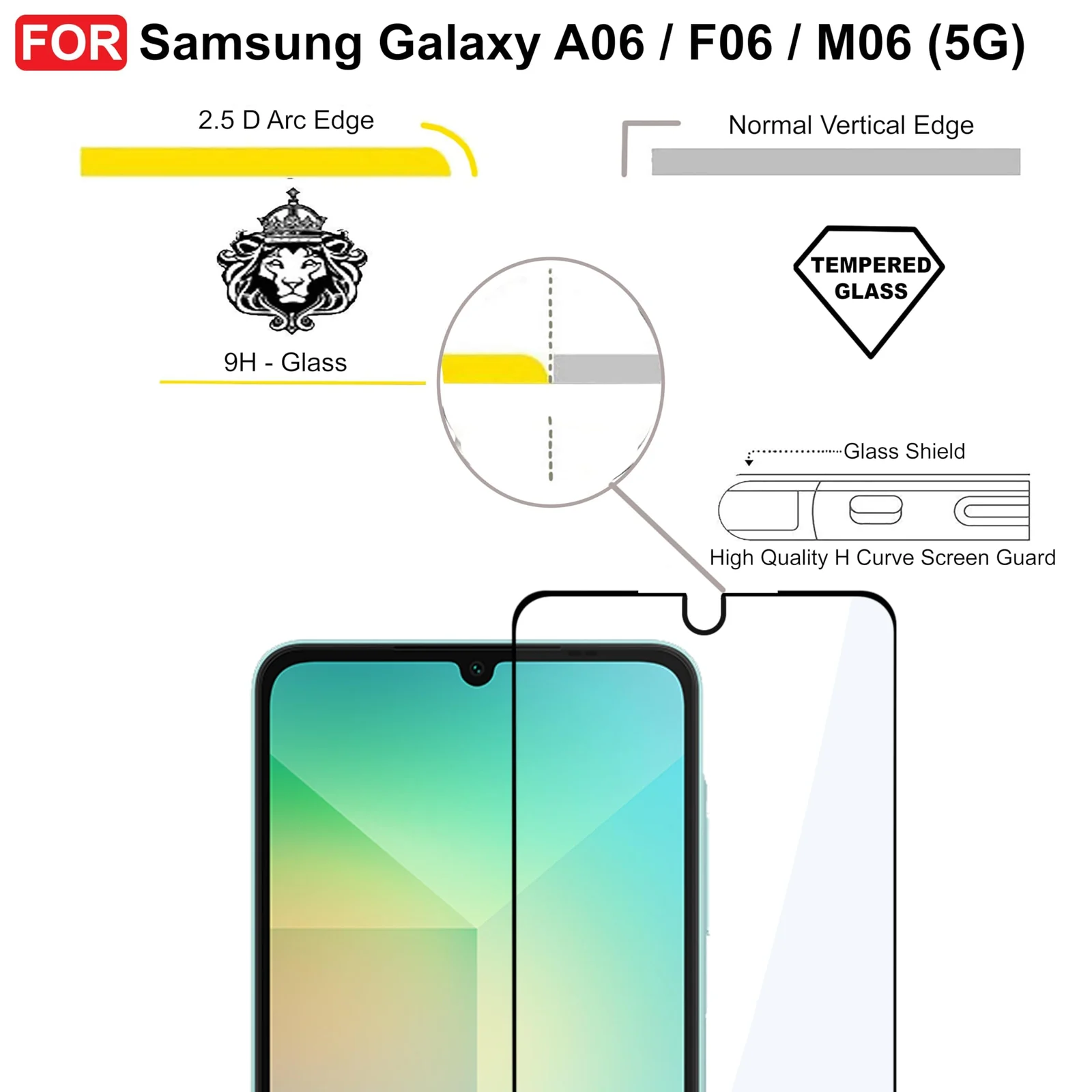 DL3 Mobilak for Samsung Galaxy A06 (4G)/ F06 (5G)/ M06 (5G) | Tempered Glass Screen Protector, 9H Hardness Anti-Scratch Tempered Glass flim, Case Friendly, Anti-Scratch - Clear